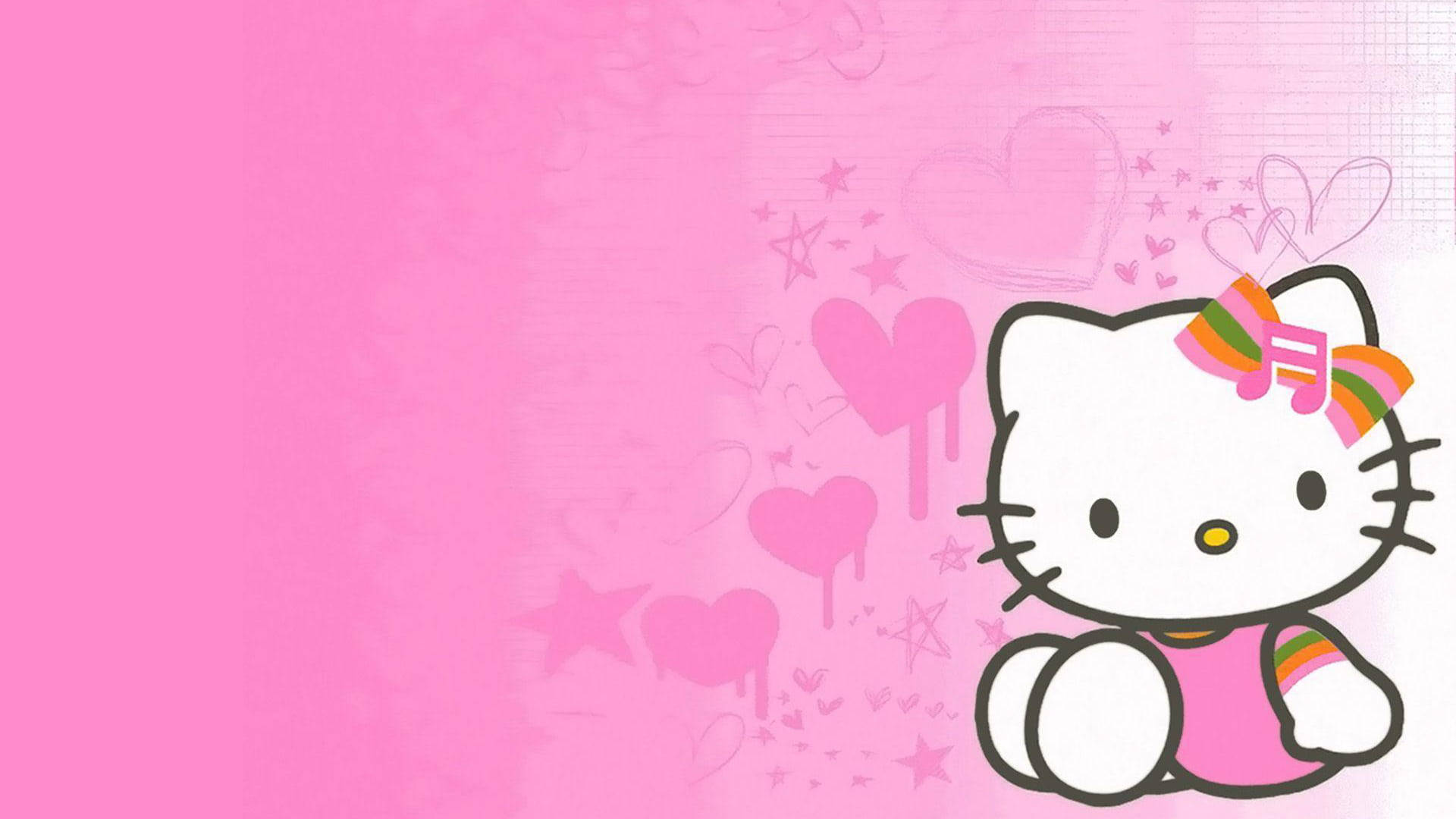 Elävä vaaleanpunainen Hello Kitty -taustakuva Taustakuvat