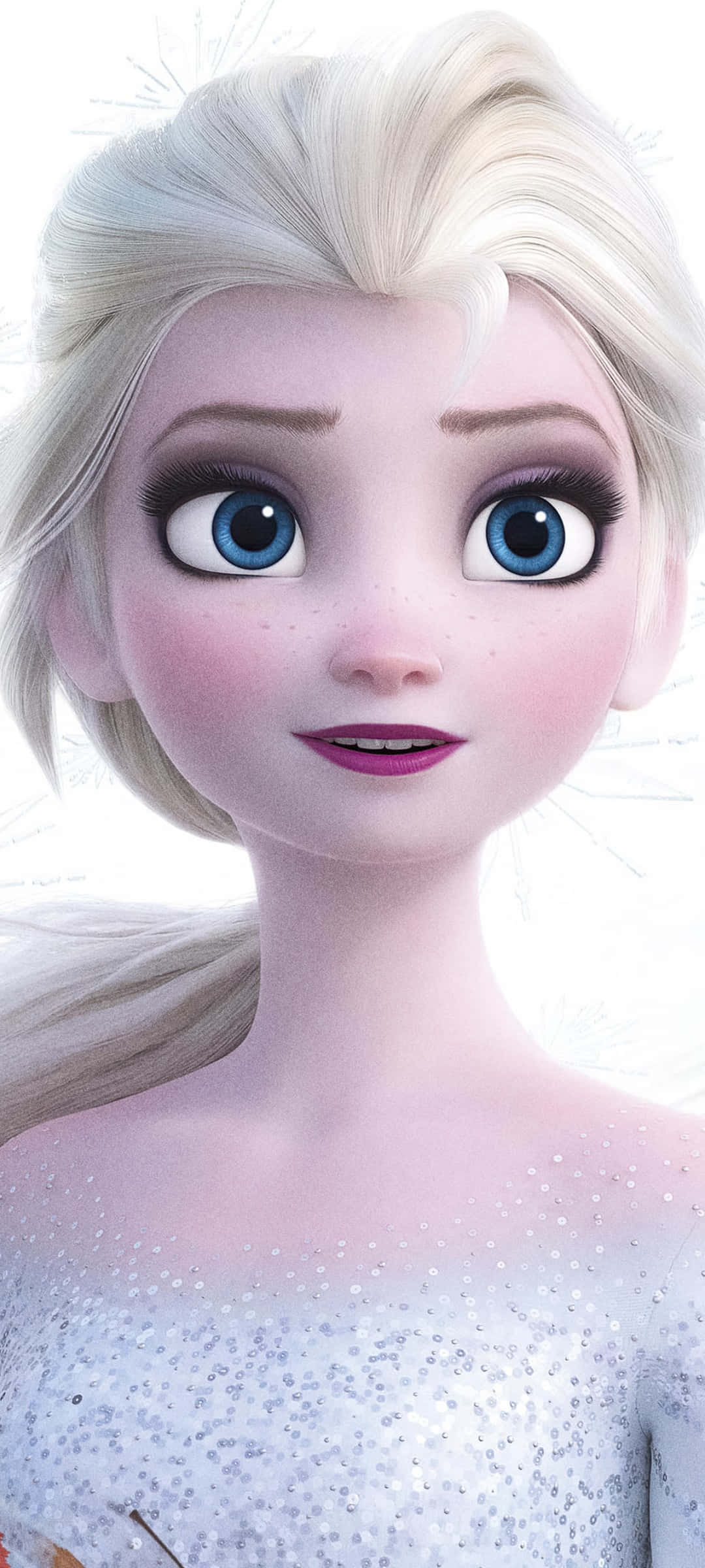 Elsa Frozen-elokuvasta valkoisessa mekossa ja sinisillä silmillä Taustakuvat