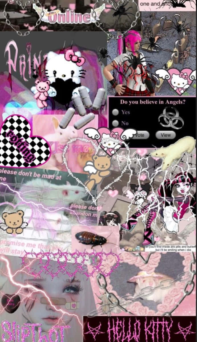 Emo Hello Kitty Siisti Kollaasi Taustakuvat