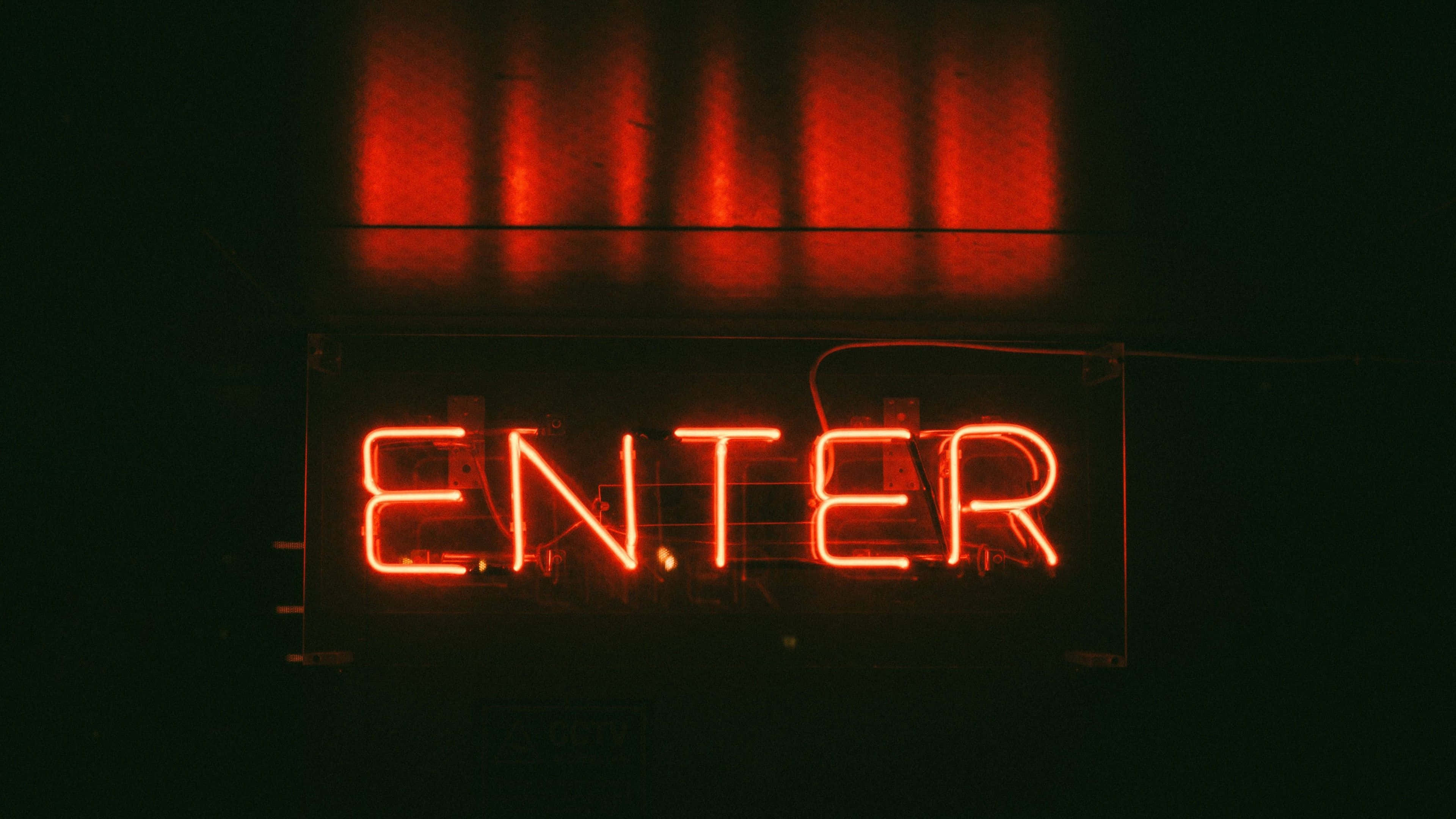 "Enter" neonpunaisella estetiikalla Taustakuvat