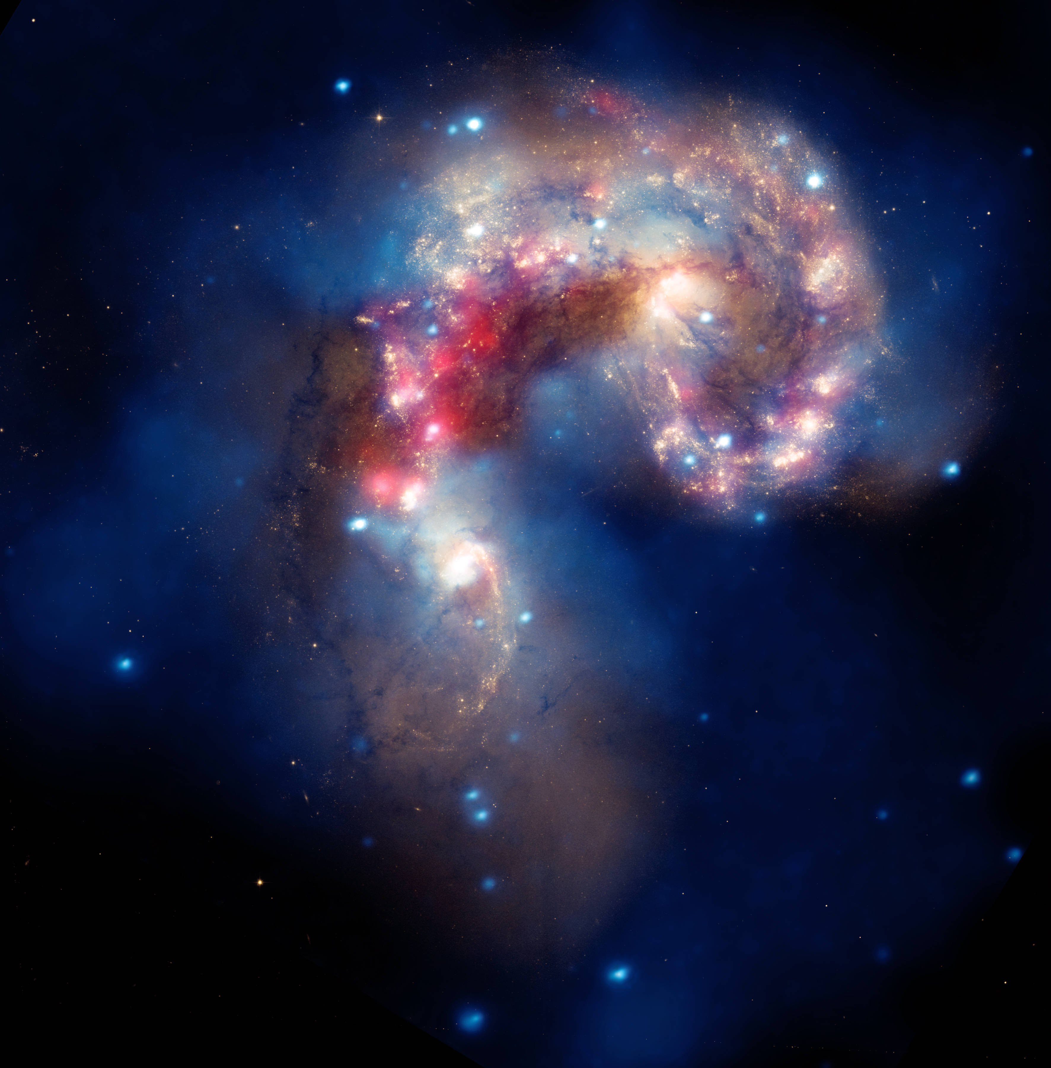 Epäsäännöllinen galaksi kosmisella pölyllä avaruudessa Taustakuvat