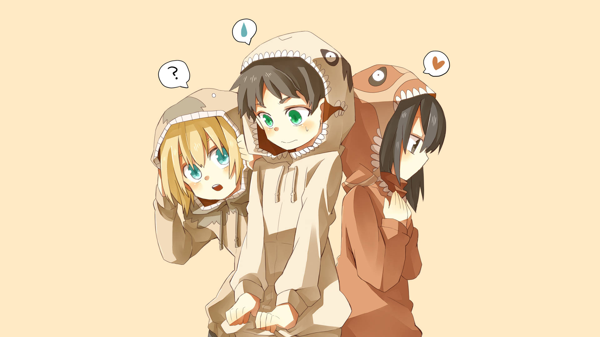 Eren Armin Mikasa Söpöt Hupparit Taustakuvat