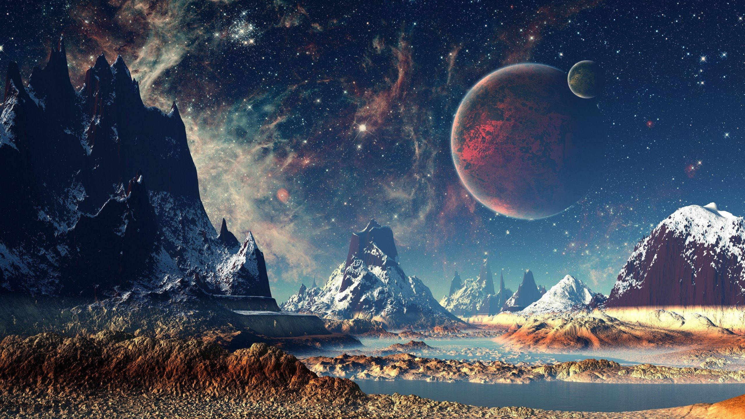 Eri planeetta avaruudessa 2560x1440 Taustakuvat