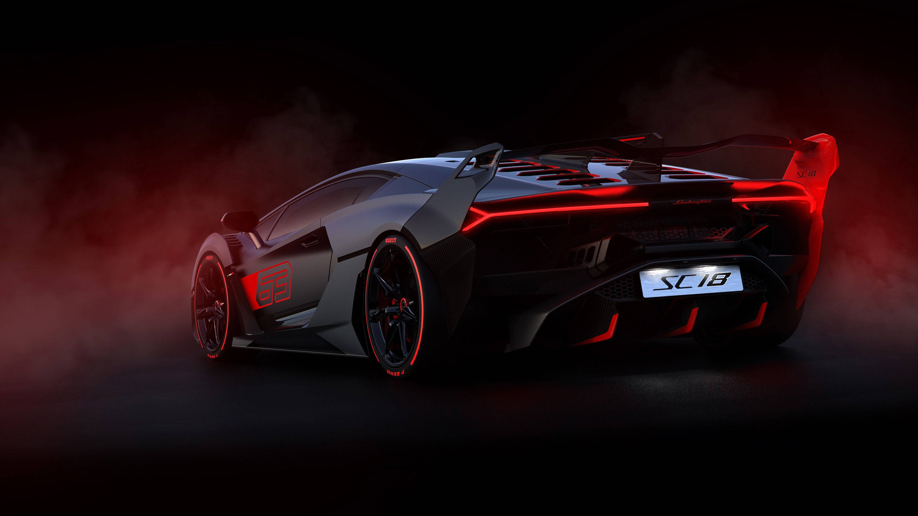 Esteettinen 4K auto punainen Lamborghini Aventador Taustakuvat