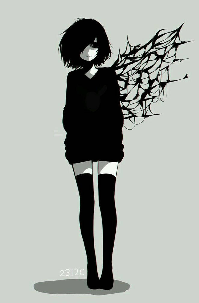 Esteettinen Anime Emo-tyttö Kirishima Taustakuvat