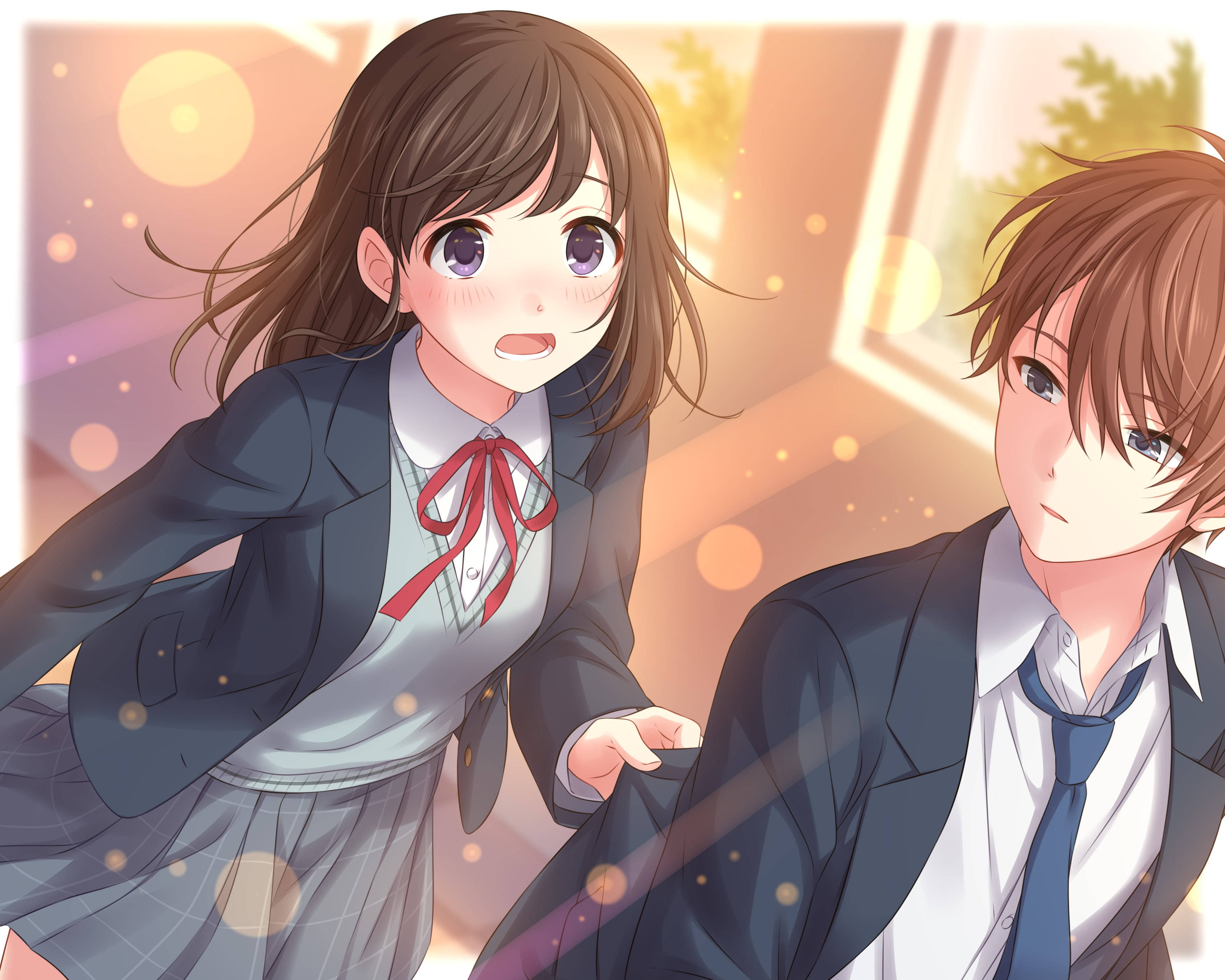 Esteettinen animepariskunta lukiossa Taustakuvat