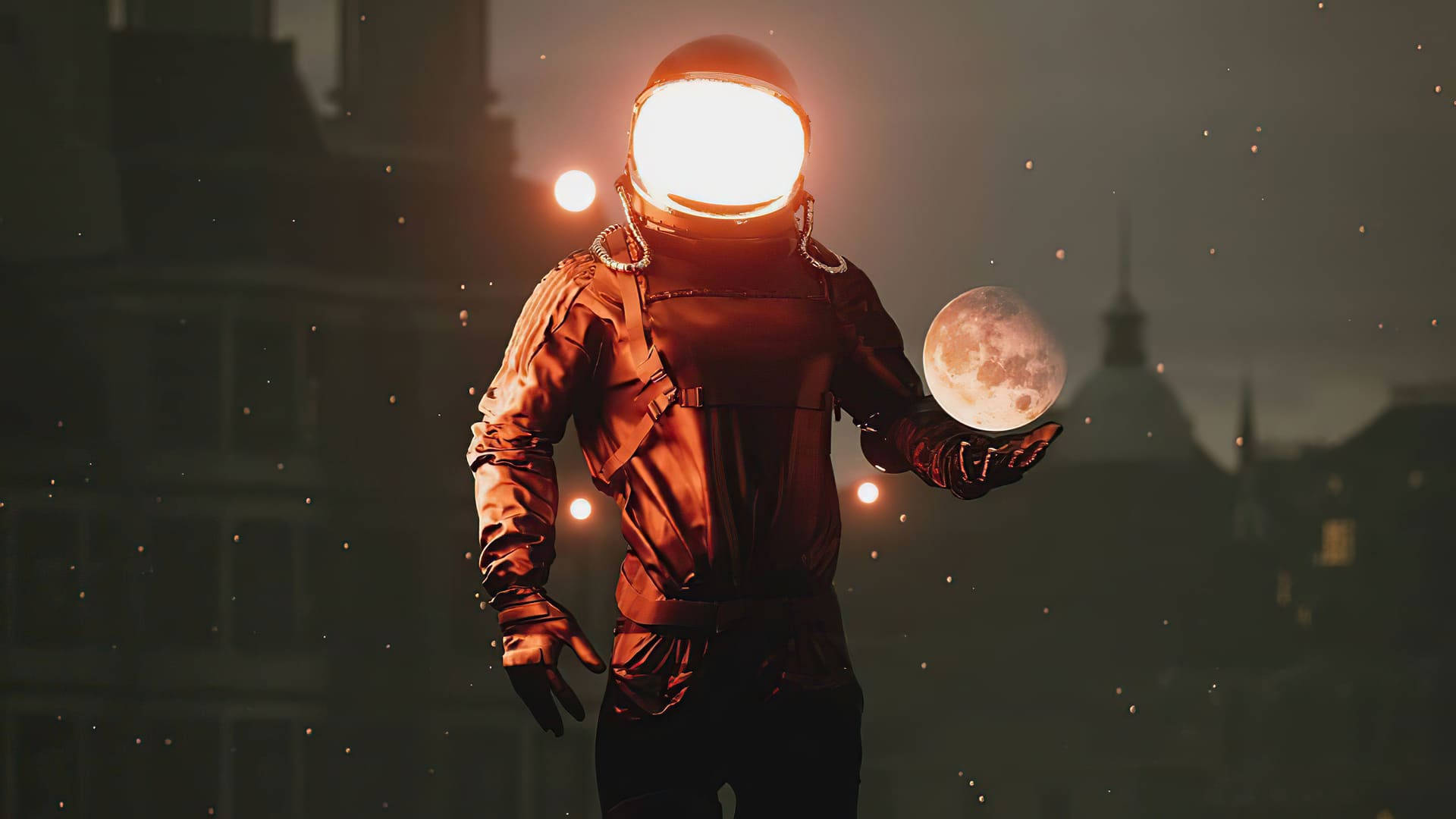 Esteettinen astronautti kannettava tietokone Taustakuvat