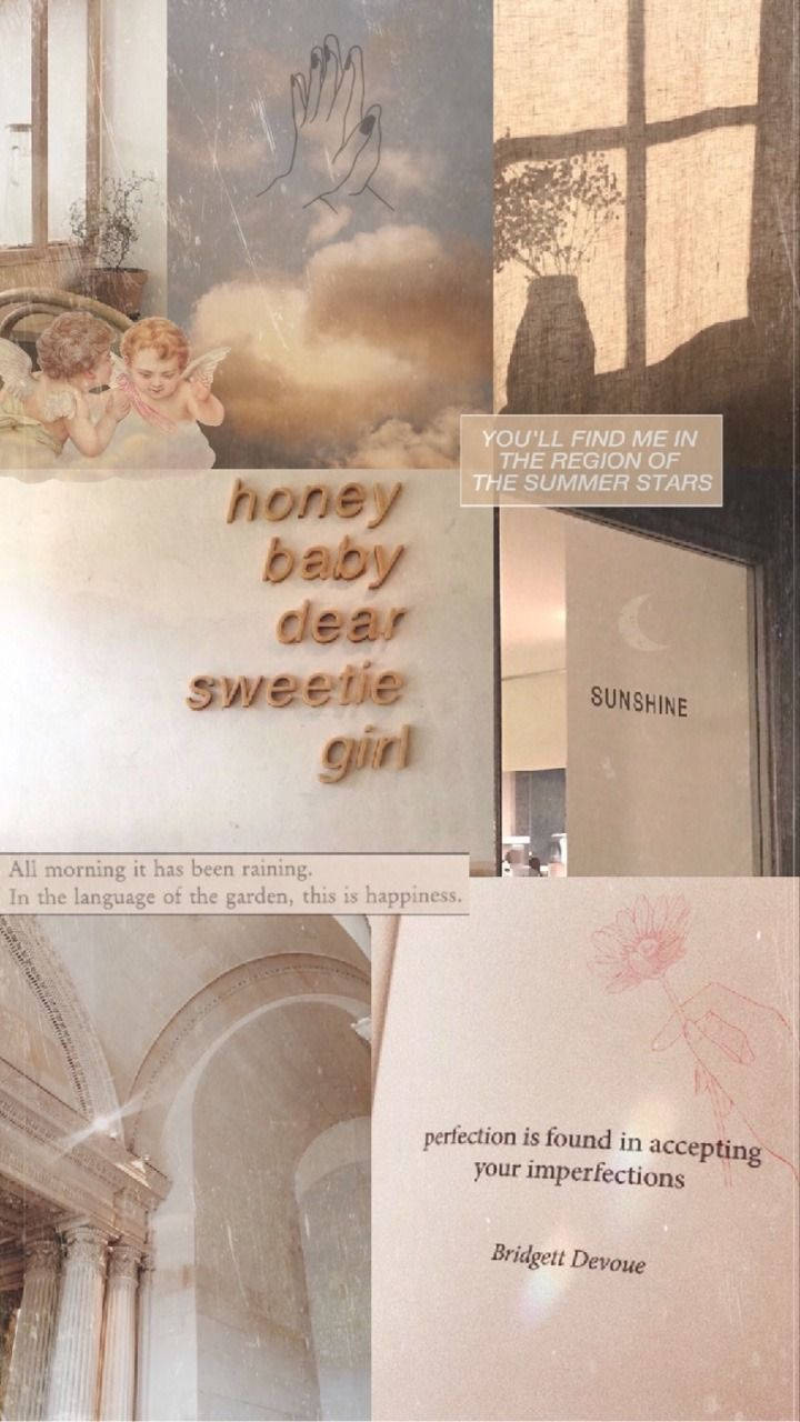 Esteettinen beige inspiroiva sitaatti Taustakuvat