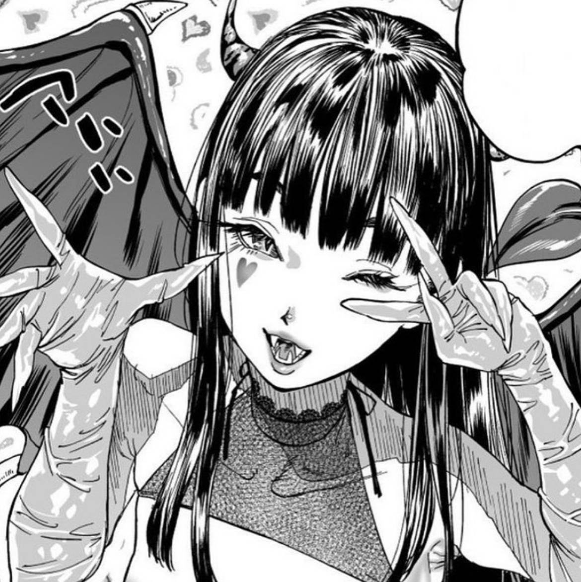 Esteettinen demonityttö edgy anime-profiilikuva Taustakuvat