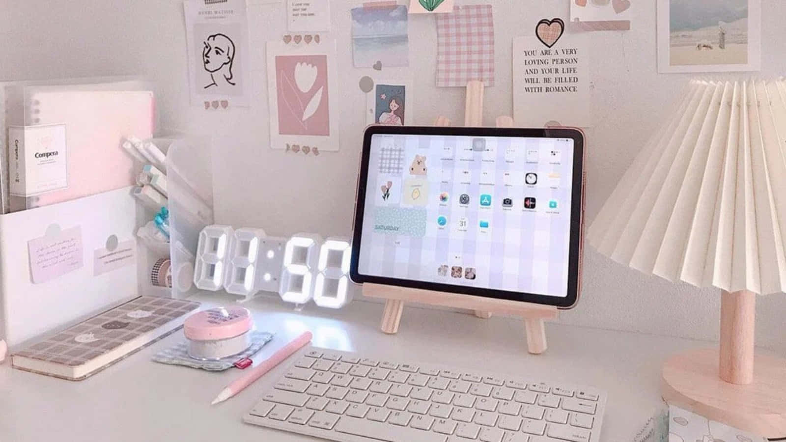 Esteettinen iPad modernin työtilan kokemiseen Taustakuvat