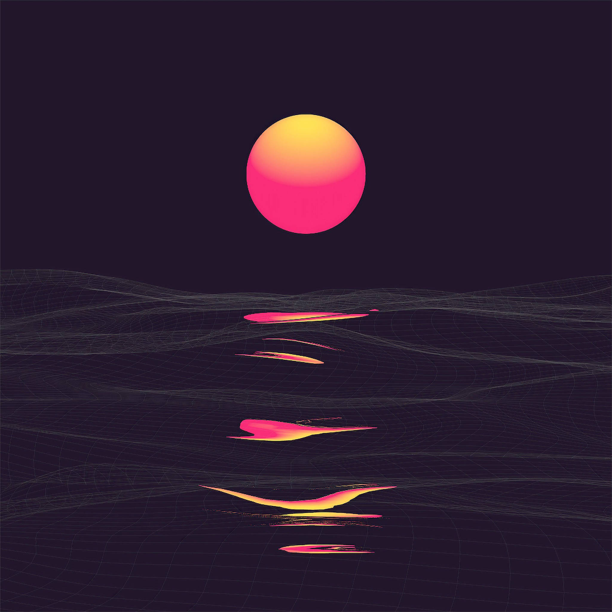 Esteettinen iPad Vaporwave Auringonlasku Taustakuvat
