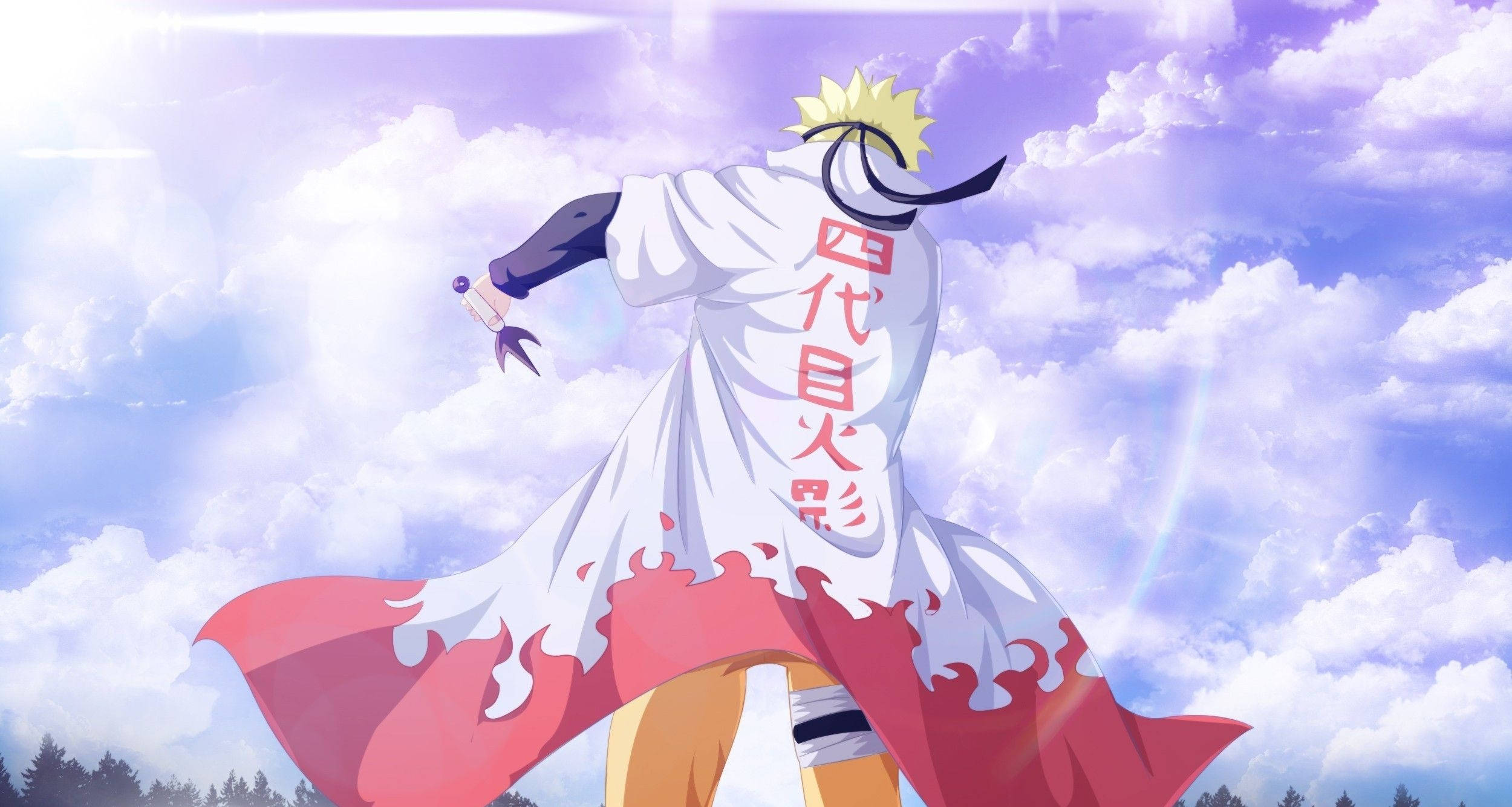 Esteettinen Naruto Hokage-takki takaapäin Taustakuvat