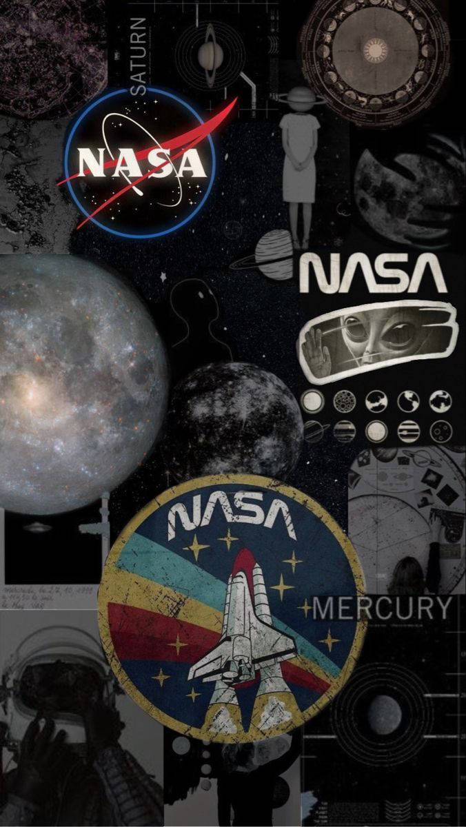 Esteettinen NASA-kollaasi iPhonelle Taustakuvat