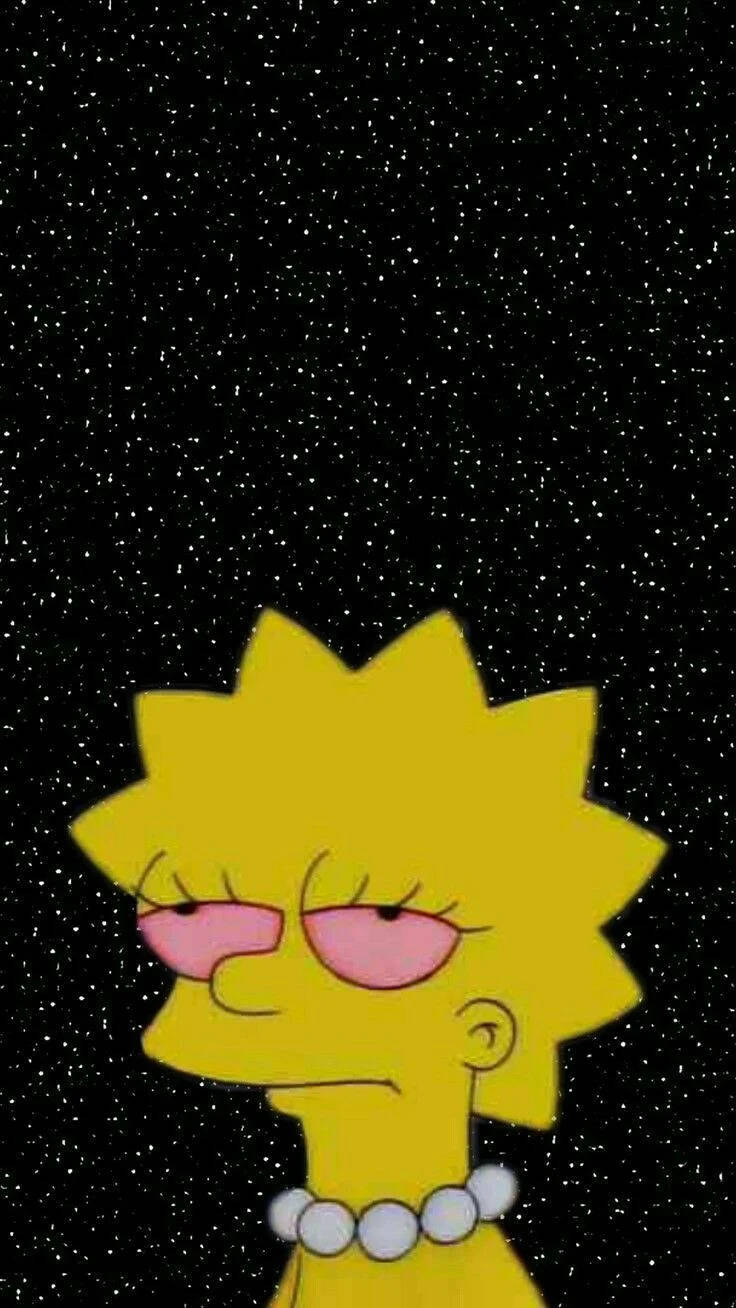 Esteettinen piirroshahmo väsynyt Lisa Simpson Taustakuvat