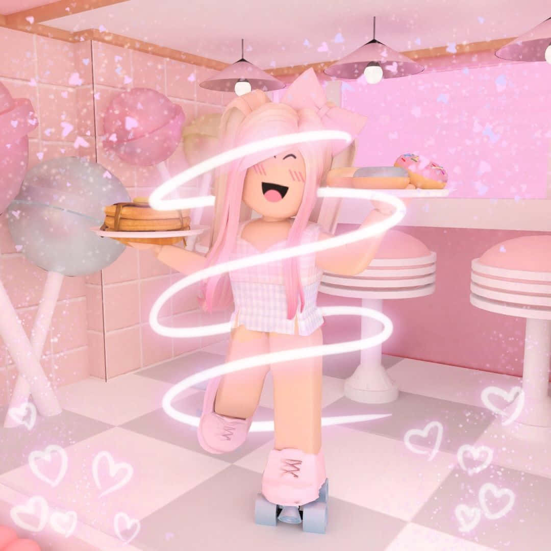 Esteettinen Pinkki Roblox-tyttö Kuva Taustakuvat