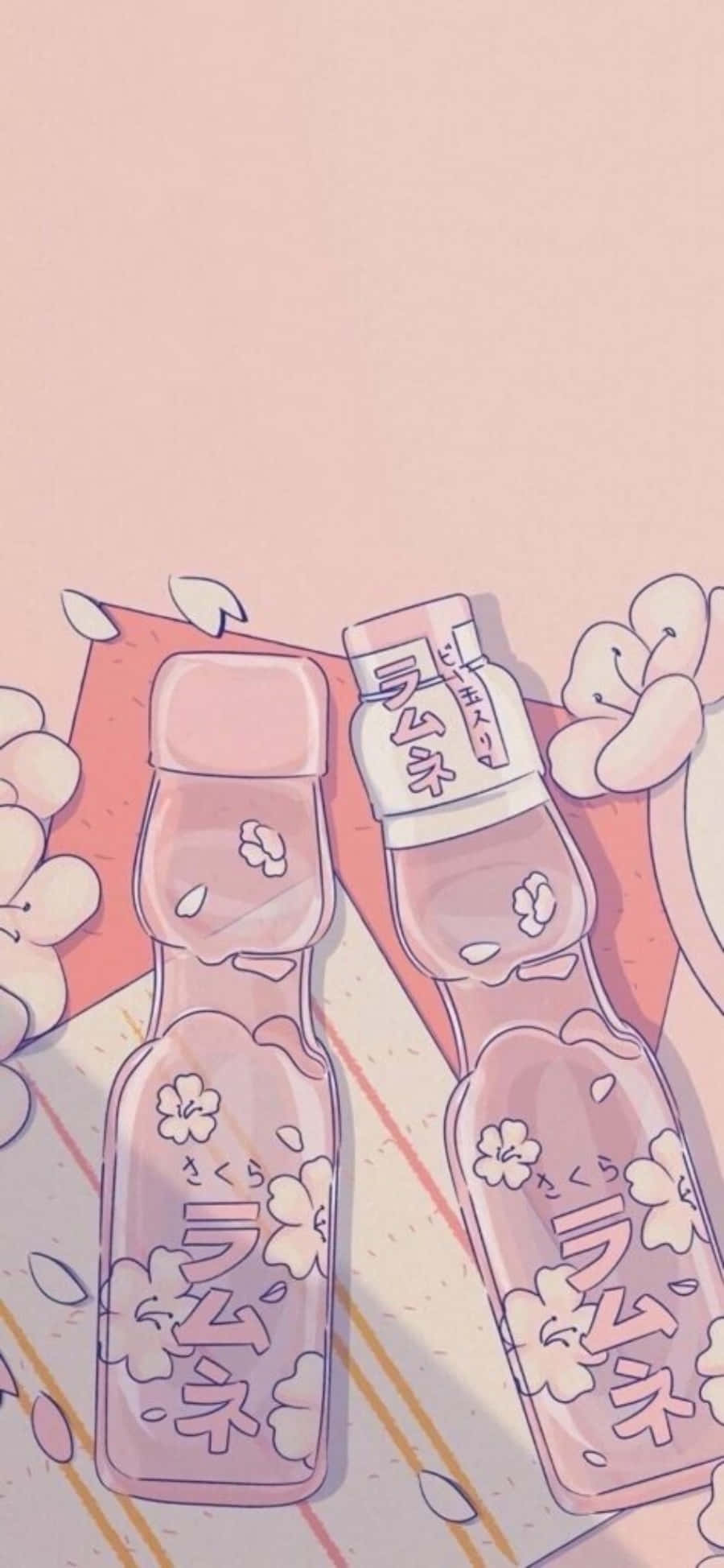 Esteettinen pinkki kawaii-pullojuoma Taustakuvat