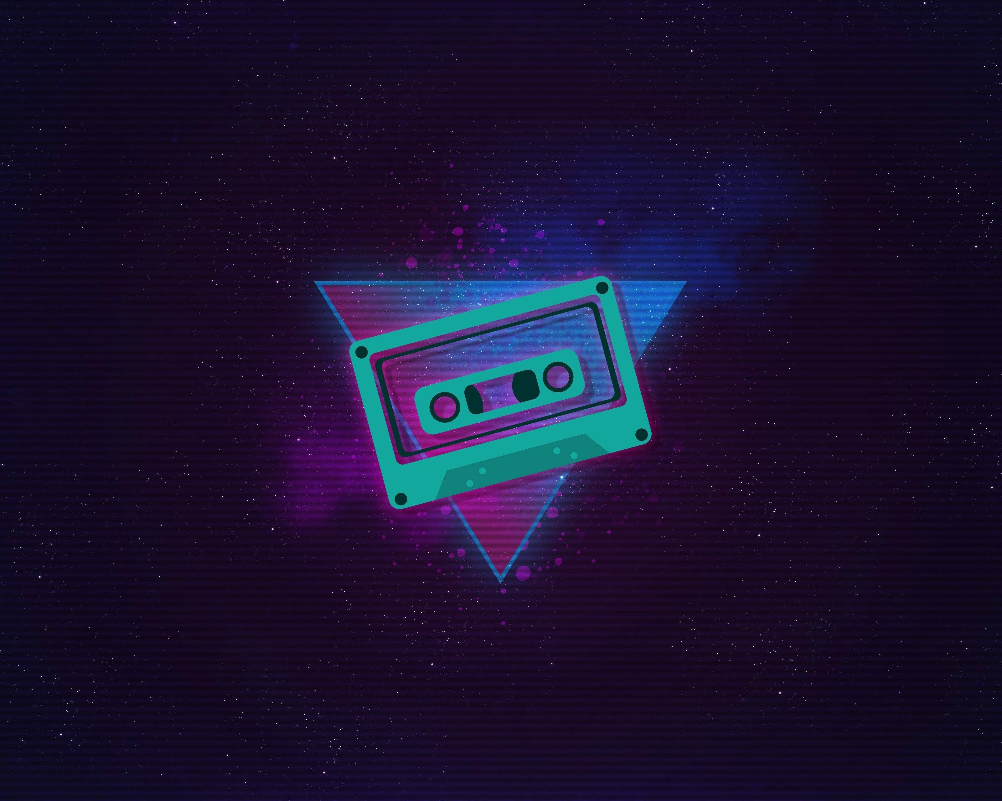 Esteettinen retro neonkasettinauha Taustakuvat