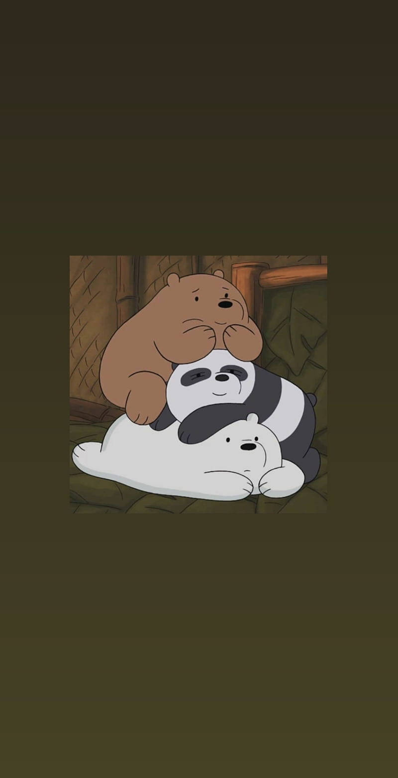 Esteettinen sarjakuva We Bare Bears -karhut pinossa Taustakuvat