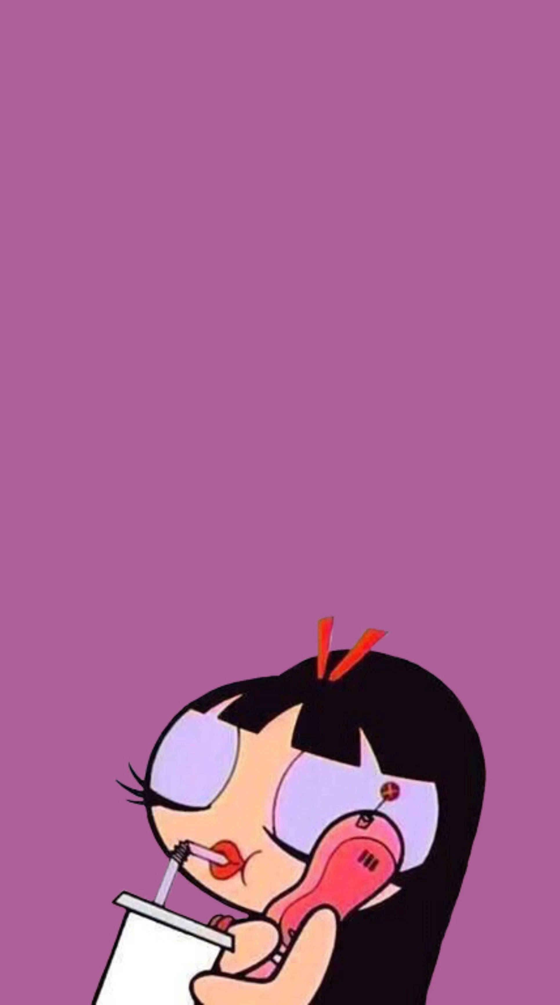 Esteettinen sarjakuva tyylikäs Powerpuff-tyttö Taustakuvat