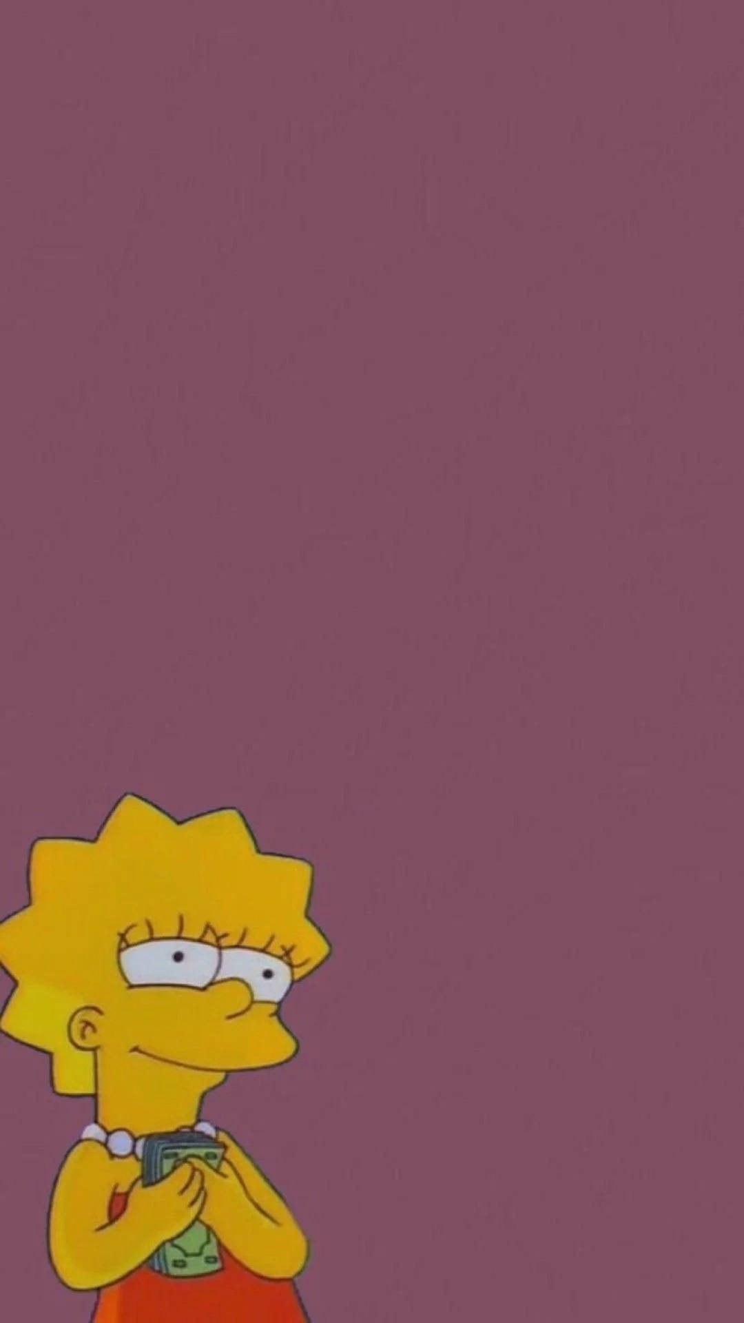 Esteettinen sarjakuva Lisa Simpson rahan kanssa Taustakuvat