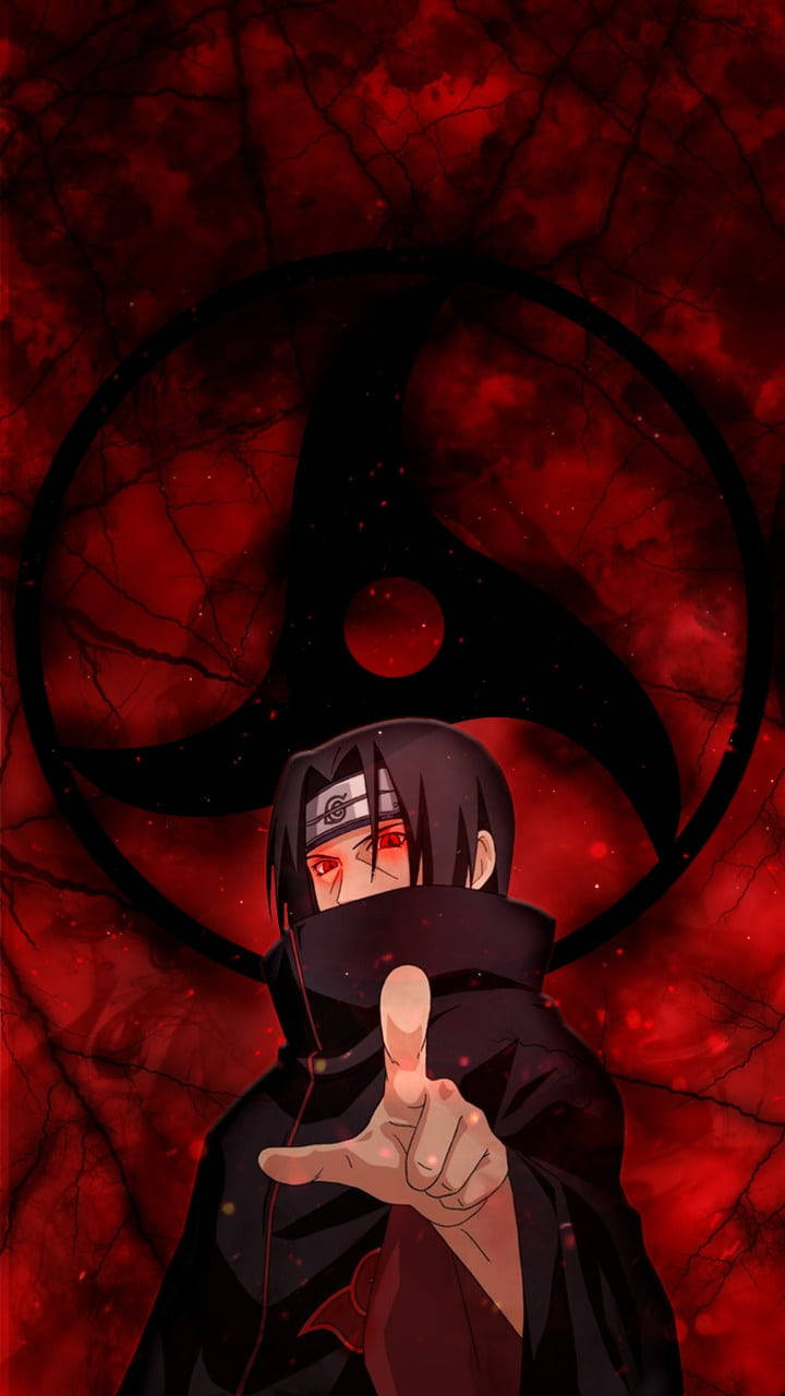 Esteettinen Sasuke punaisessa abstraktissa Taustakuvat