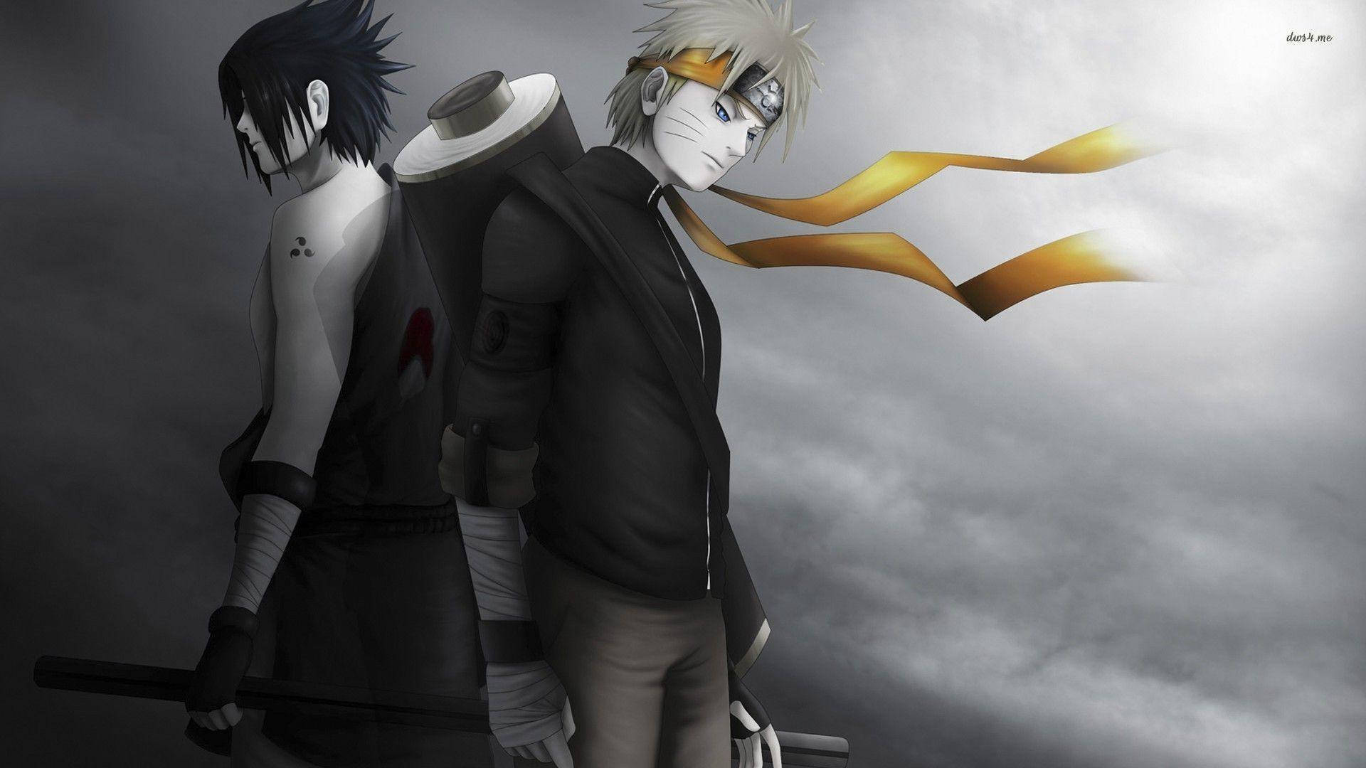 Esteettinen Sasuke ja Naruto poseeraus Taustakuvat