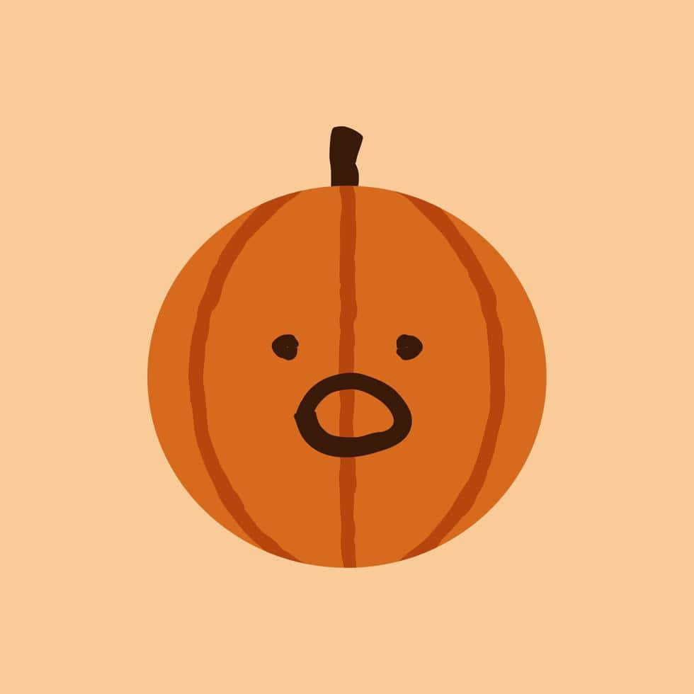 Esteettinen söpö Halloween-kurpitsa järkyttyneellä ilmeellä Taustakuvat