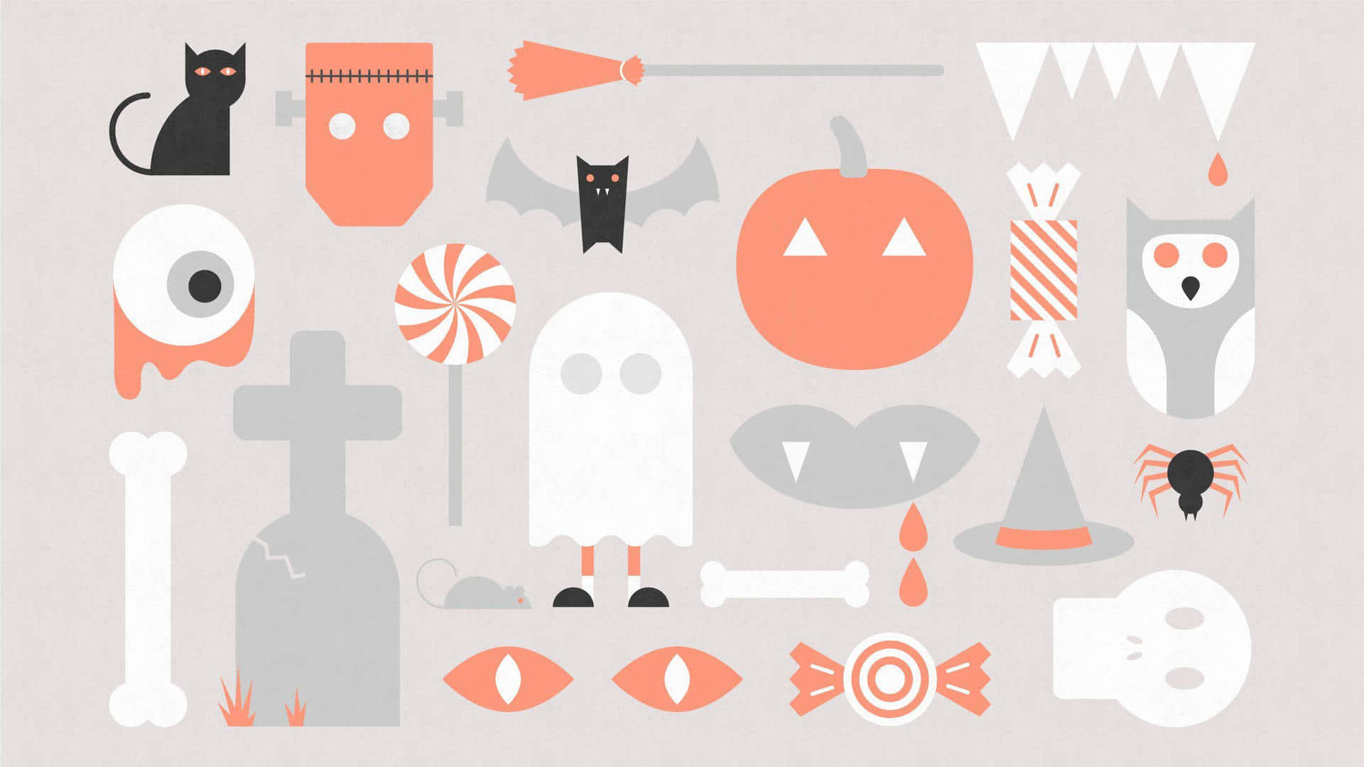 Esteettinen söpö Halloweeniaiheinen grafiikka Taustakuvat
