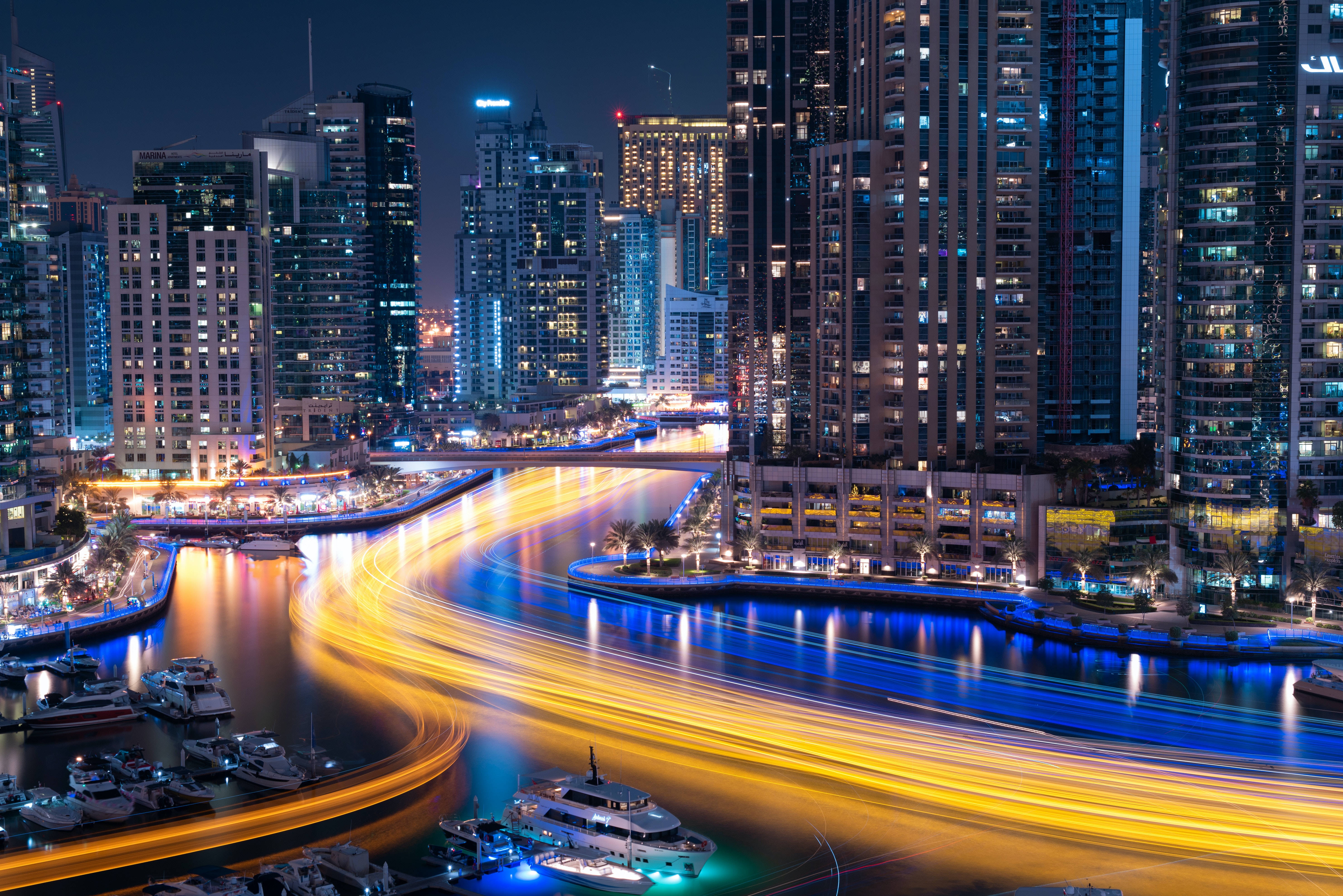 Esteettinen työpöytä Dubai Marina Taustakuvat