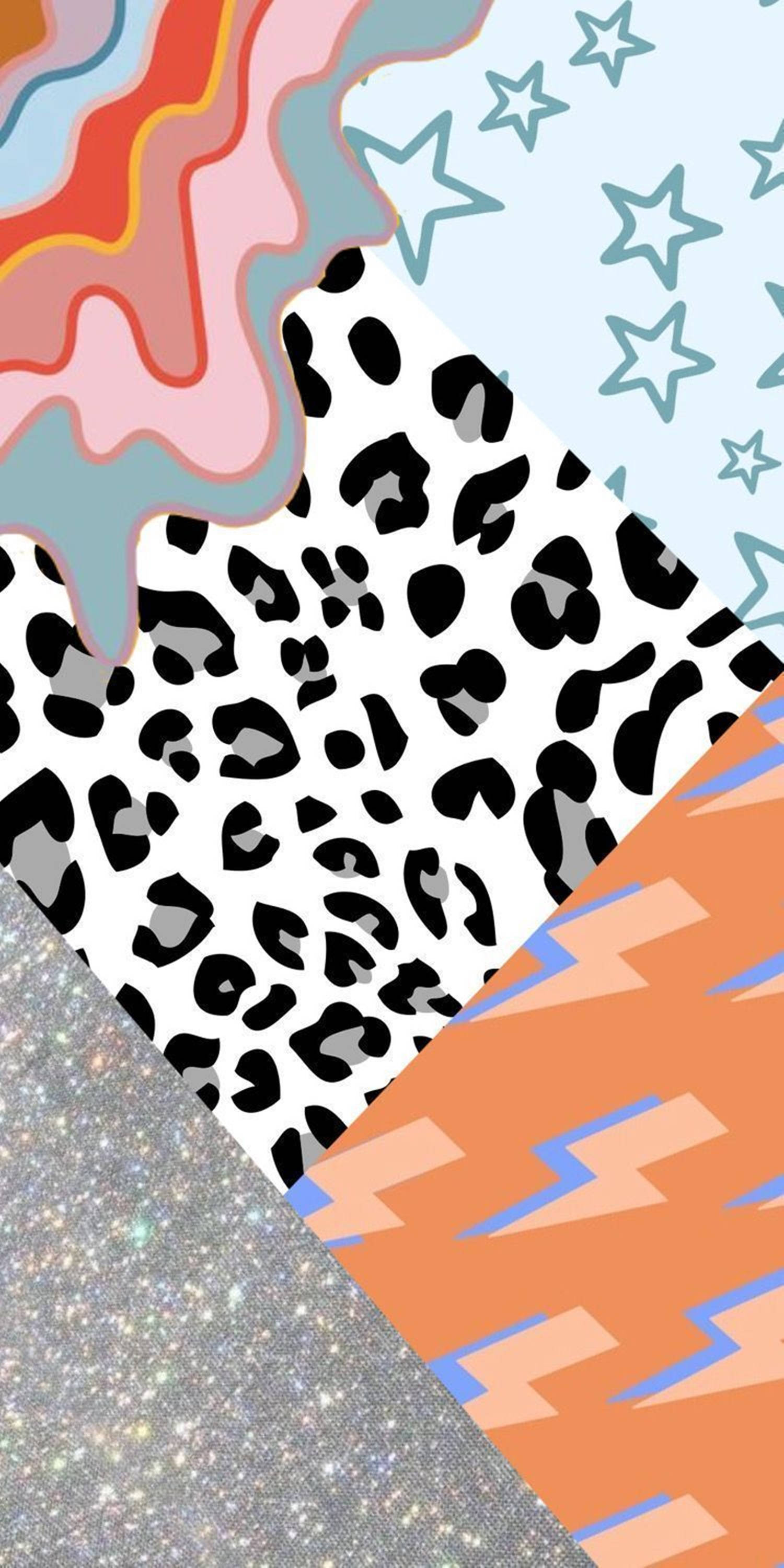 Esteettinen VSCO-kollaasi ristiriitaisilla kuvioilla Taustakuvat