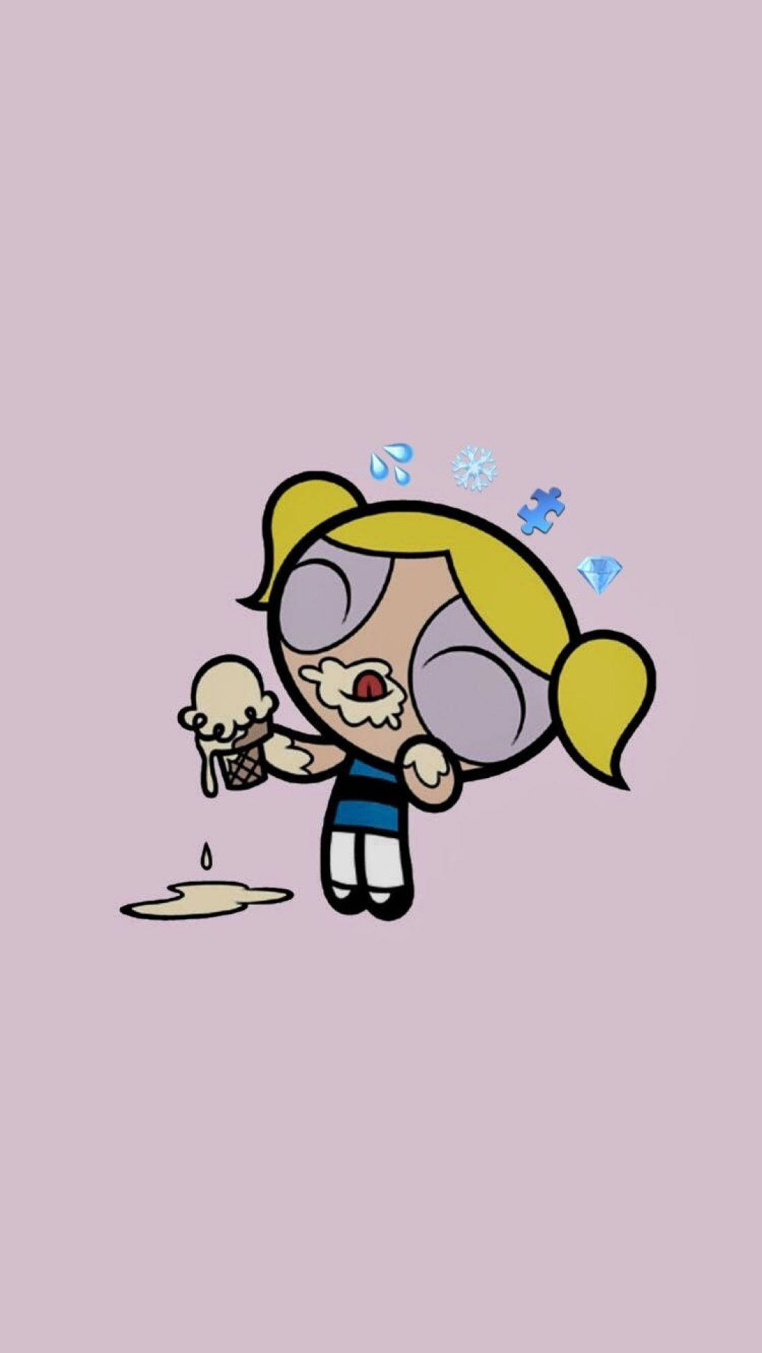 Estetttinen sarjakuvakuva Powerpuff-tyttö Bubblesista Taustakuvat