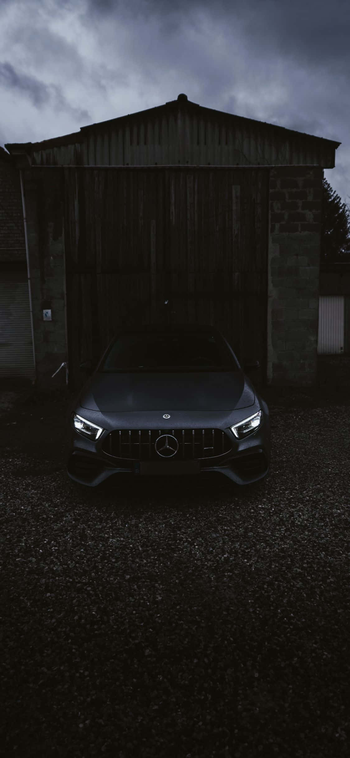 Etunäkymä Musta iPhone Xs Mercedes Amg Tausta Taustakuvat