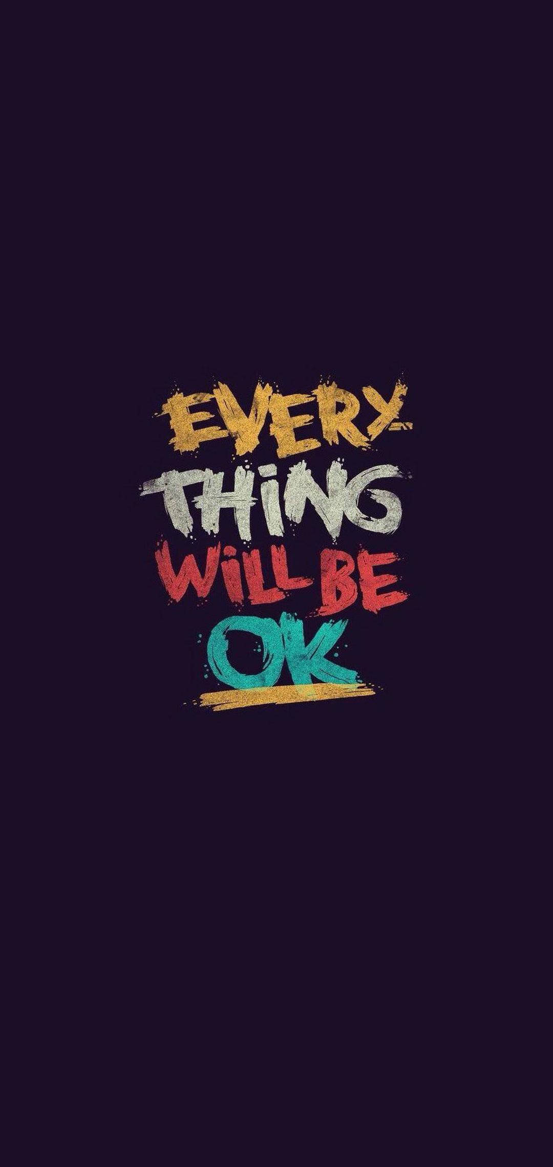 Everything Ok minimalistinen iPhone Taustakuvat