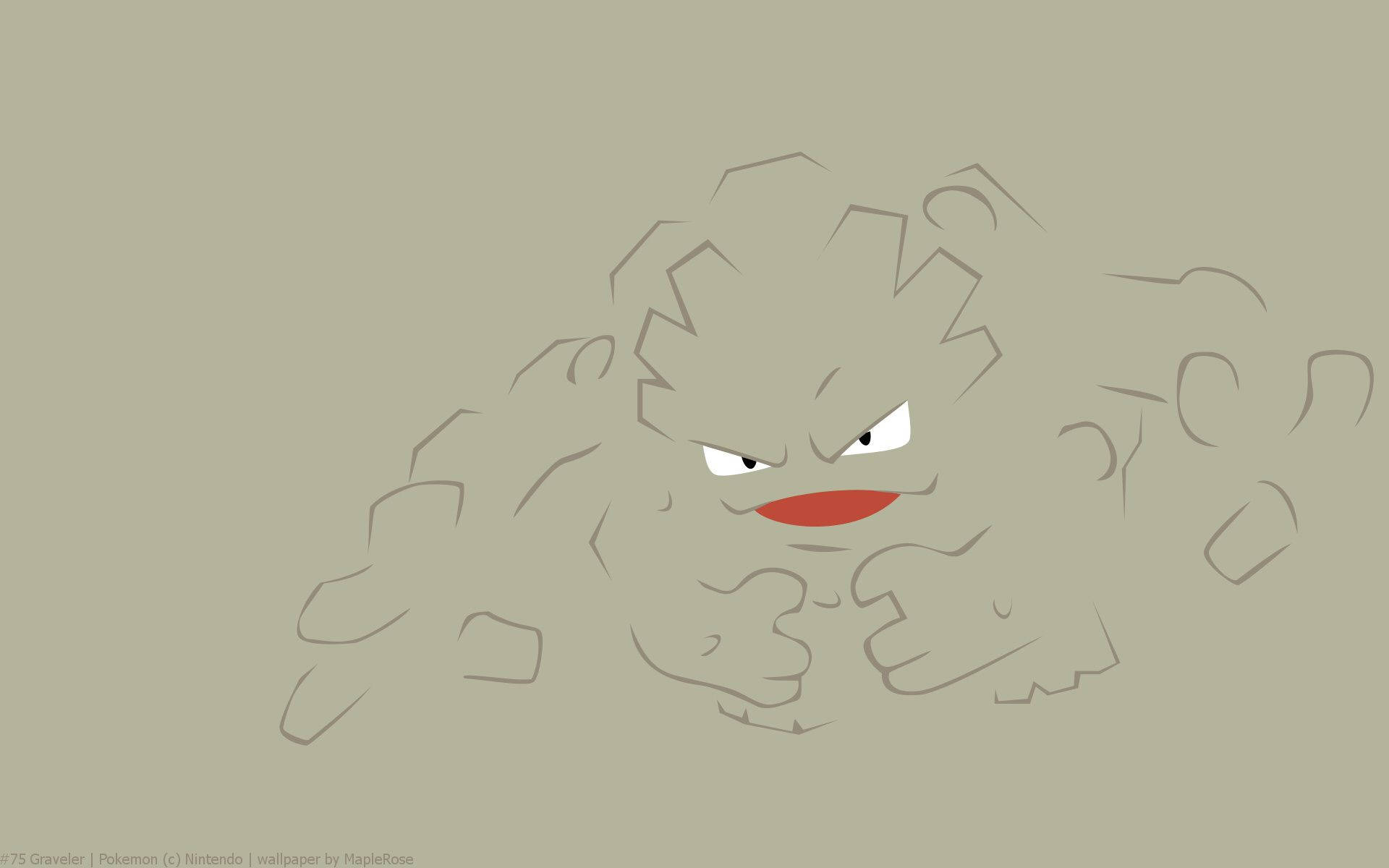 Evolved Geodude Yksinkertainen Harmaa Ääriviiva Taustakuvat