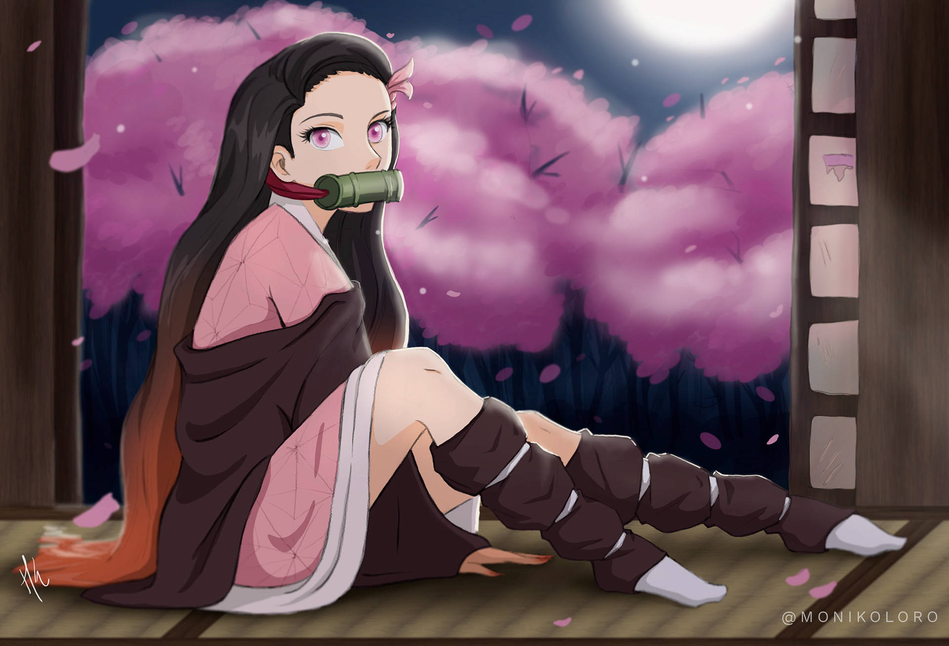 Fanitaidekuvitus Demon Slayer Nezukosta Taustakuvat