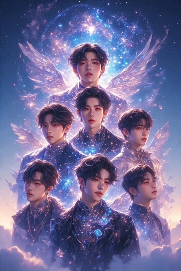 Fantastisen realistinen K-pop-ryhmä Taustakuvat