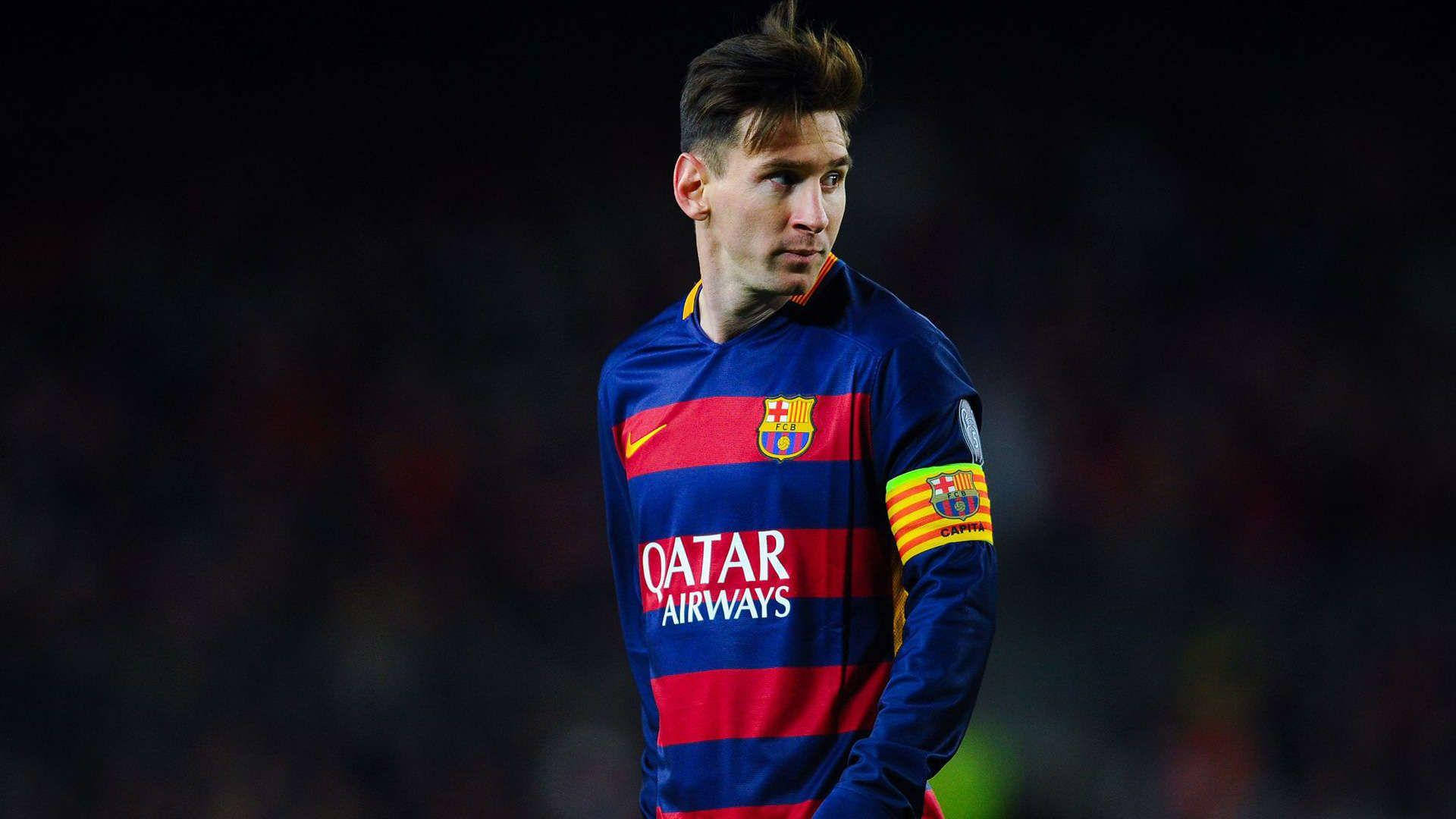 Lionel Messi FC Barcelonan hyökkääjä ja kapteeni -taustakuva