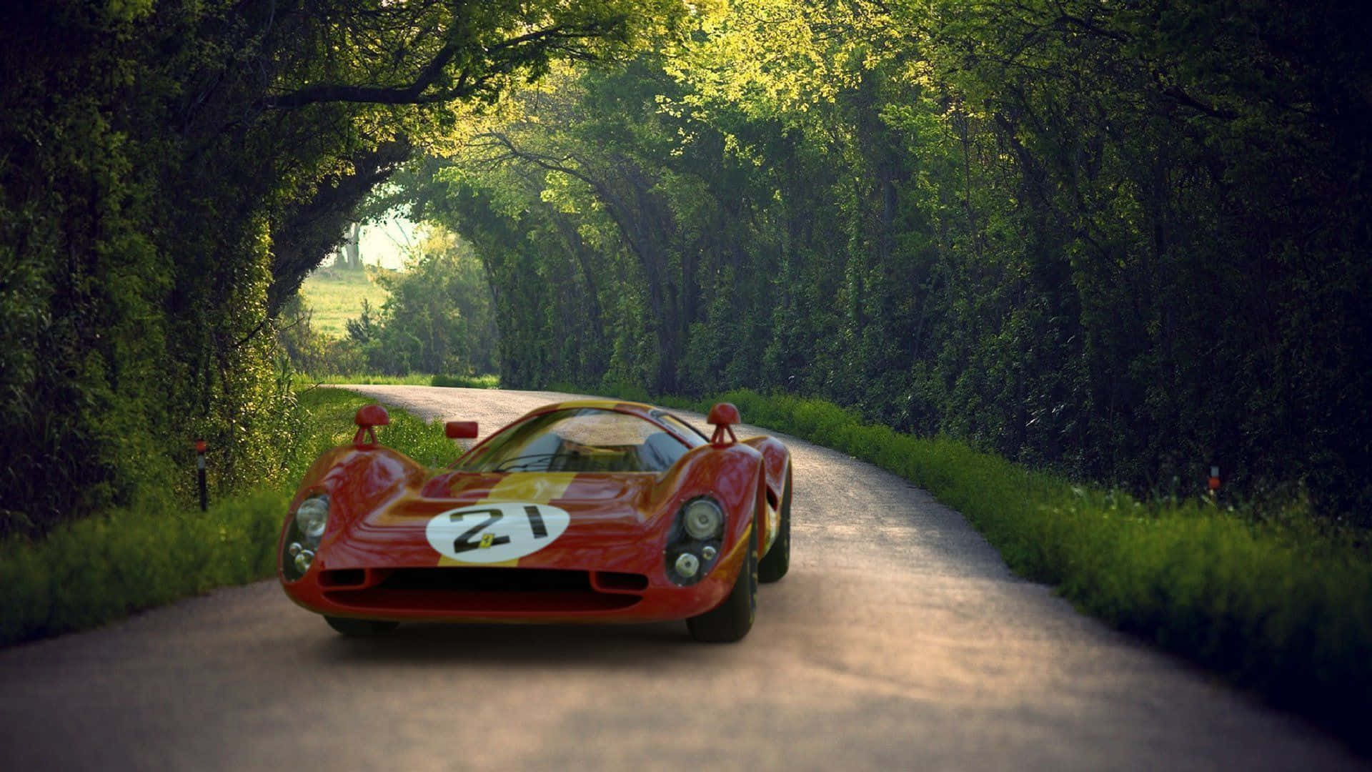Ferrari 330 varjoisalla tiellä Taustakuvat