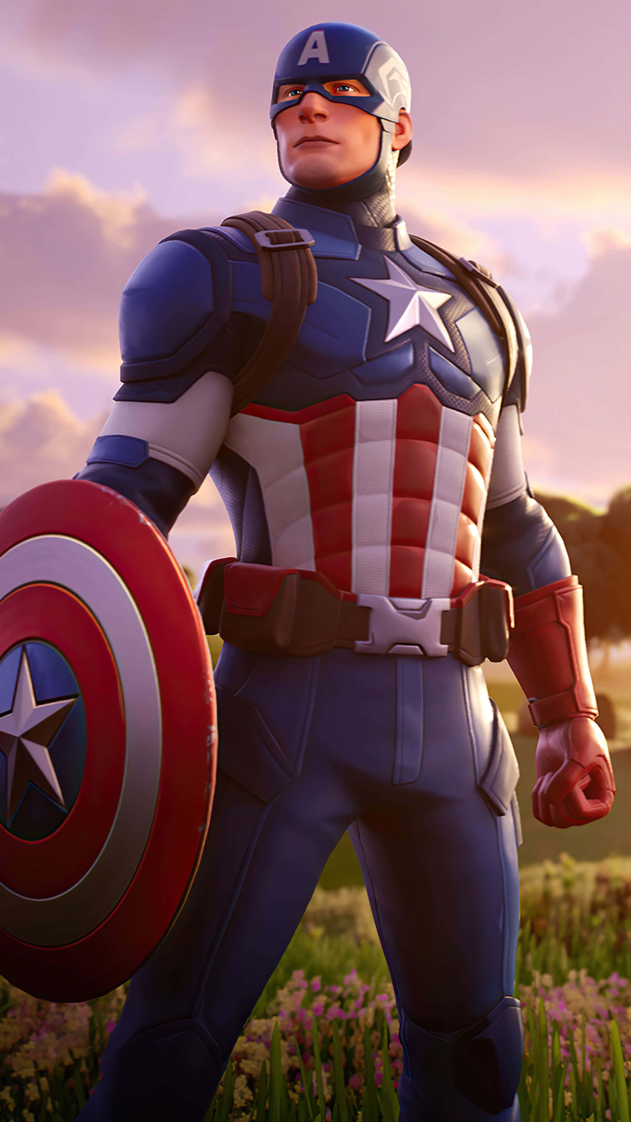 Fortnite-hahmo Kapteeni Amerikka -taustakuva Taustakuvat