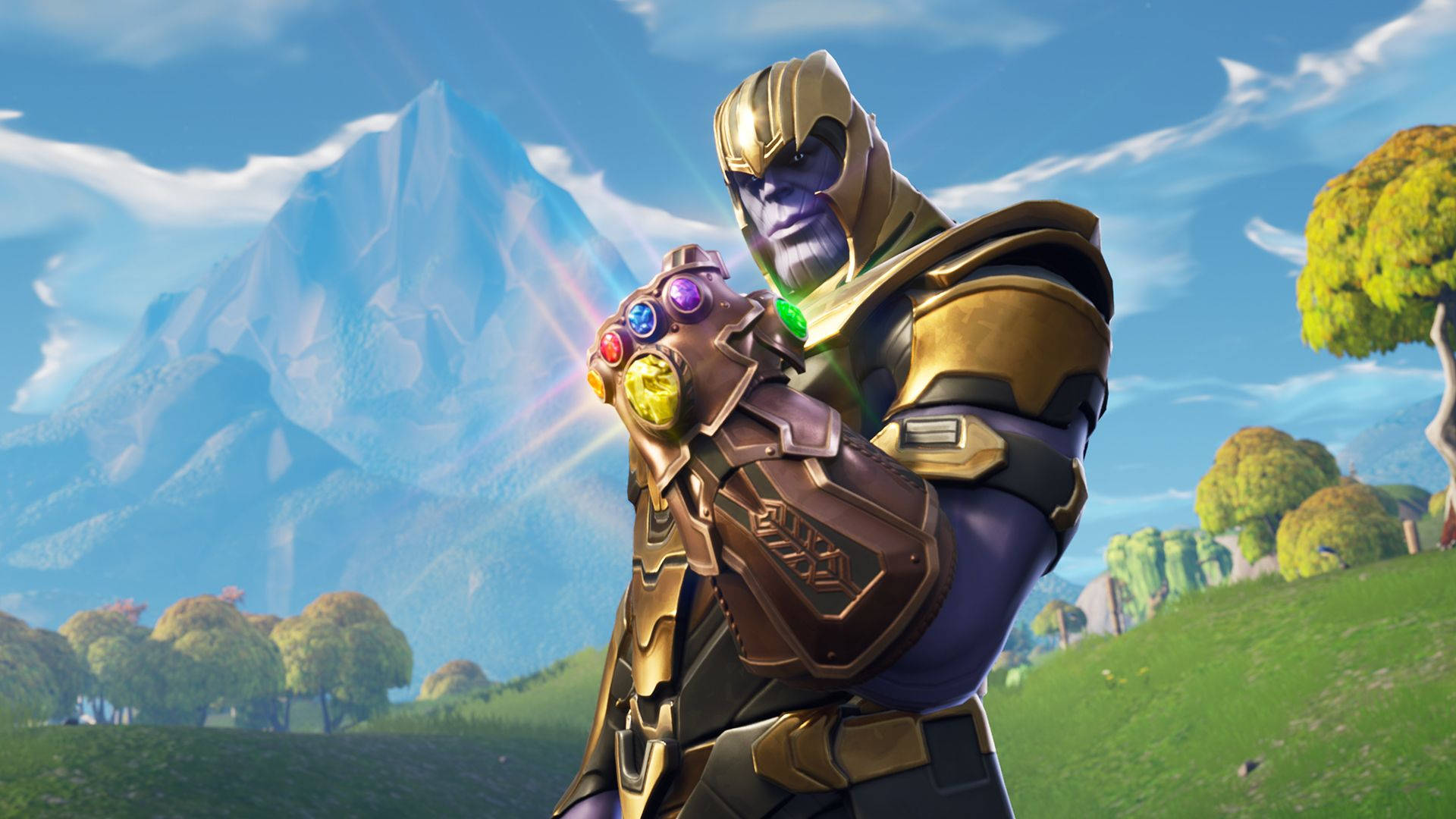 Thanus Fortnitessa pitämässä äärettömyyskinnasta HD -taustakuva