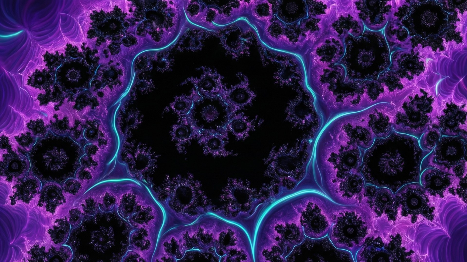 Fraktaali violetti syaani Taustakuvat