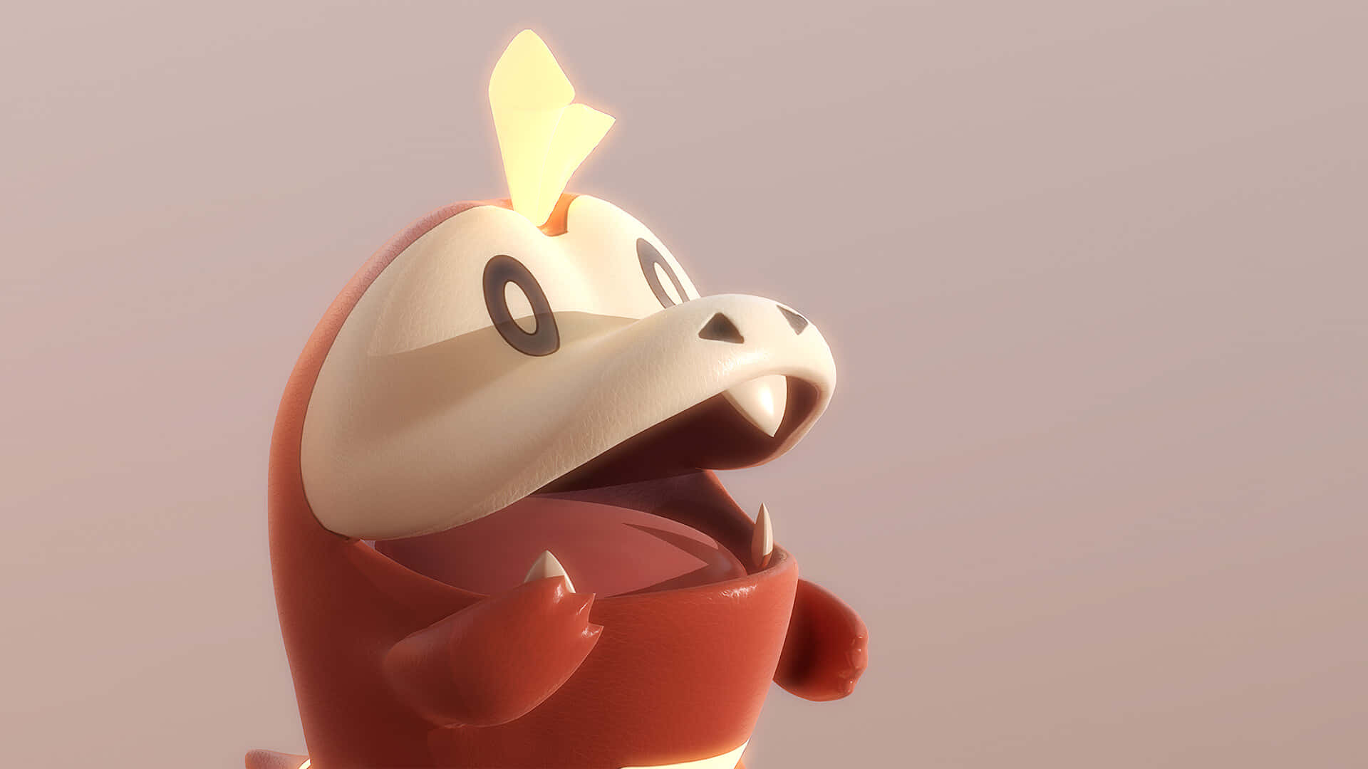 Fuecoco Pokemon suu auki 3D Taustakuvat