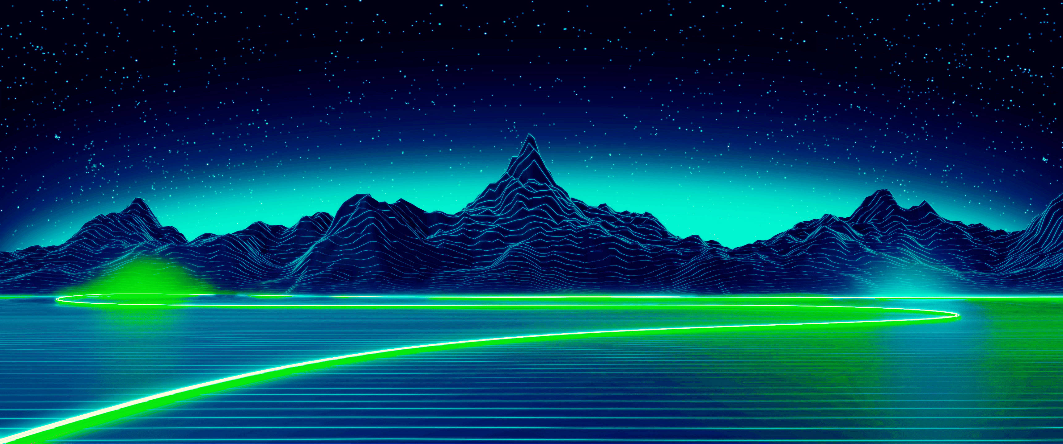 Futuristinen neon-synthwave Taustakuvat