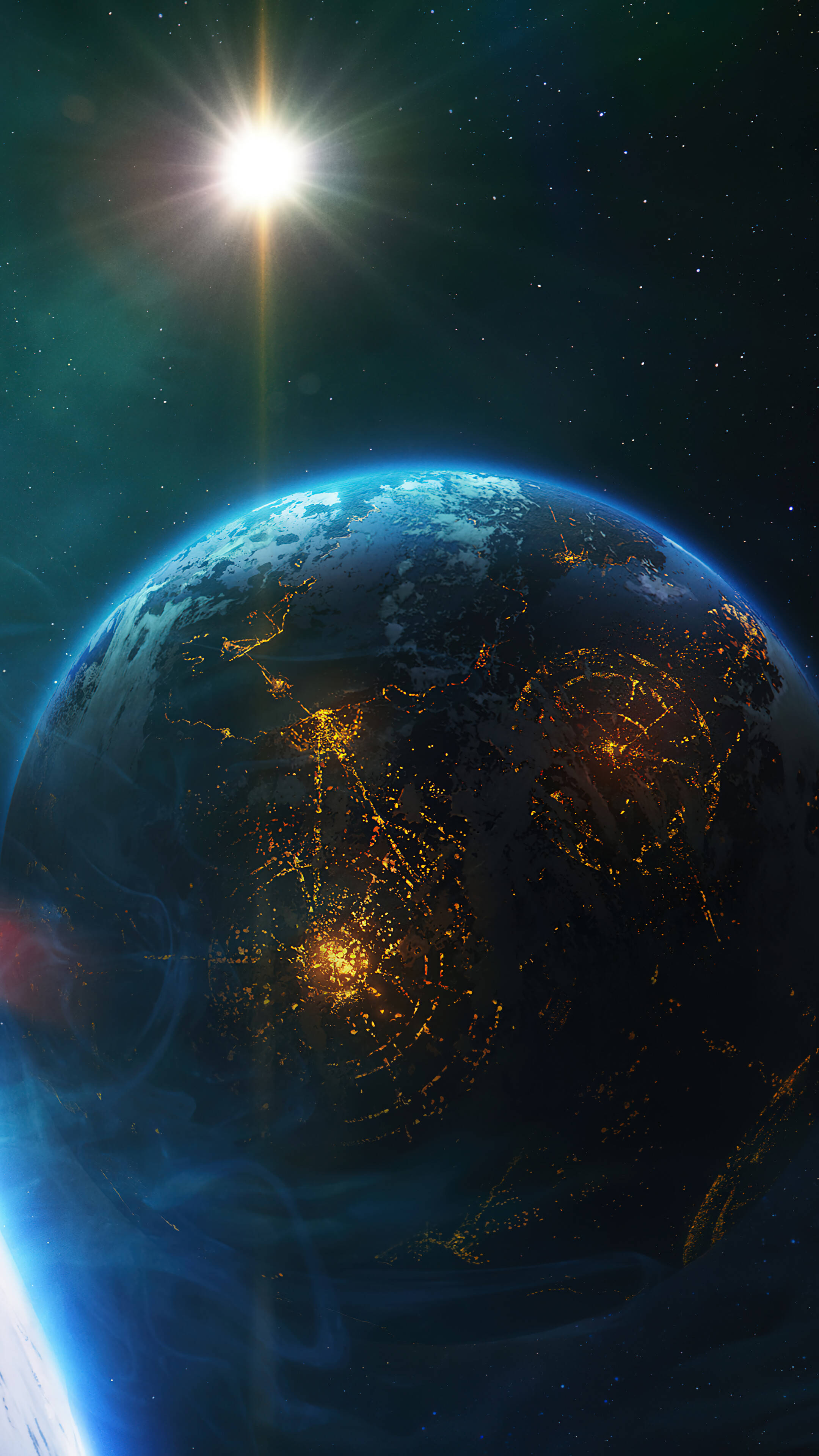 Futuristinen planeetta avaruudessa 4K Puhelin Taustakuvat