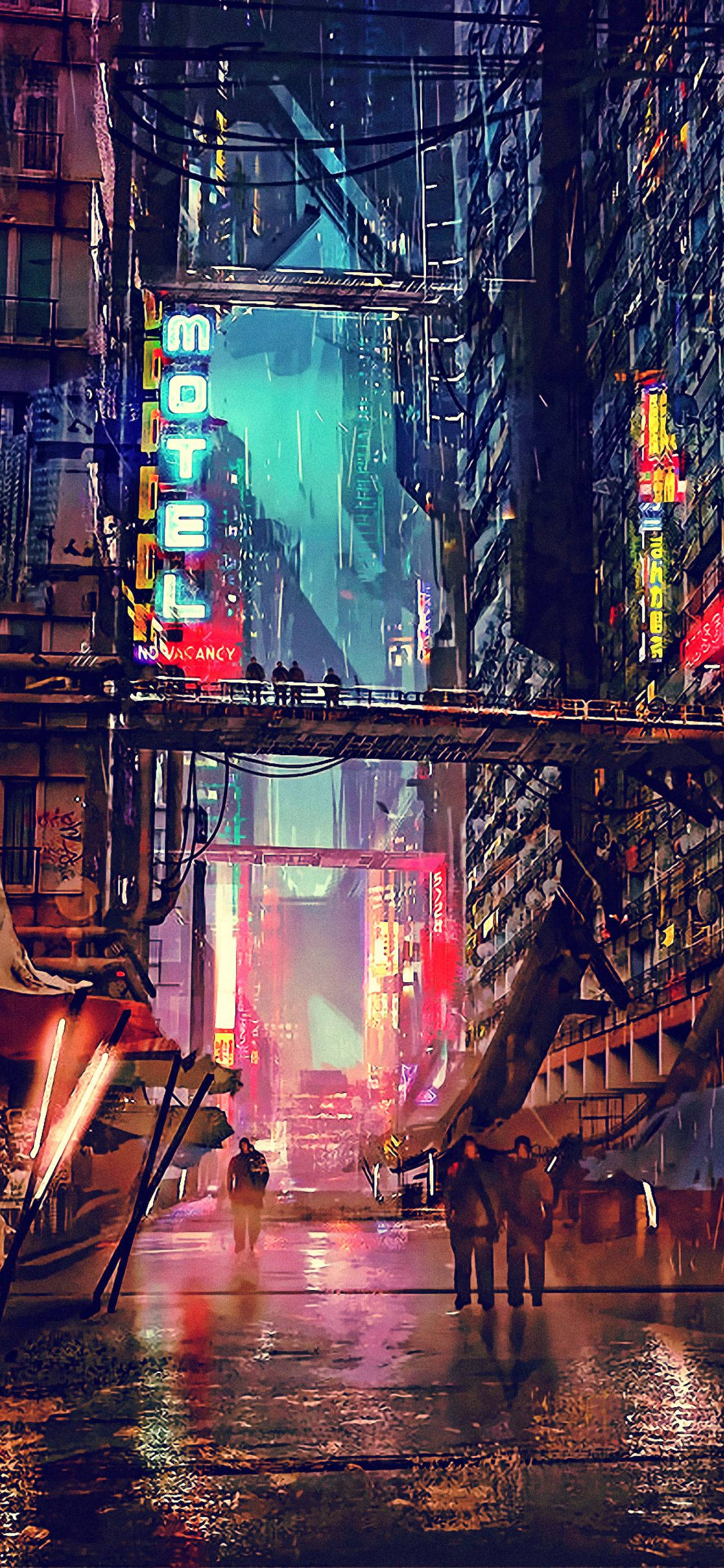 Futuristinen yökaupunki Cyberpunk 2077 iPhone Taustakuvat