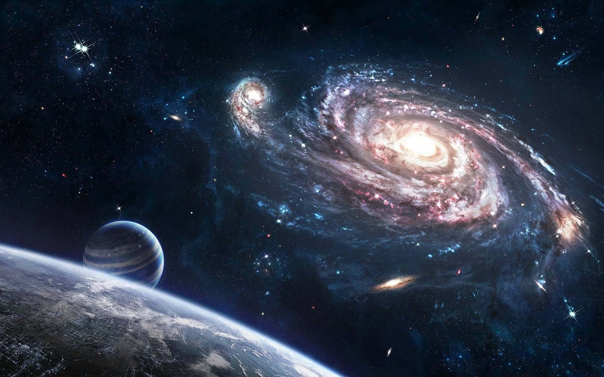 Galaksiavaruuden tausta planeetalla Taustakuvat