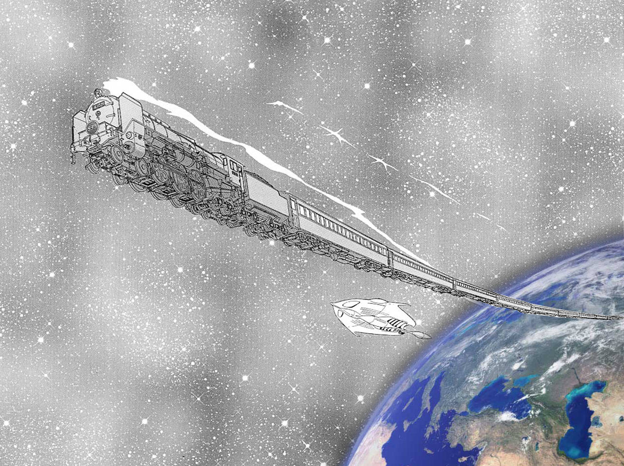 Galaxy Express 999 Manga-paneeli Taustakuvat