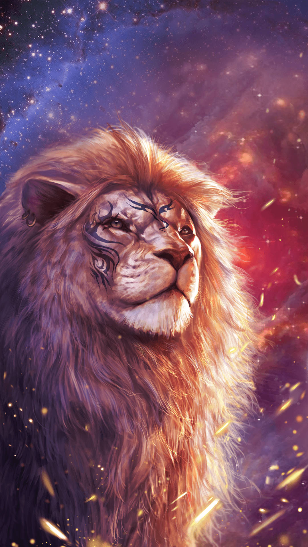 Galaxy Leijona Realistinen Taide Taustakuvat
