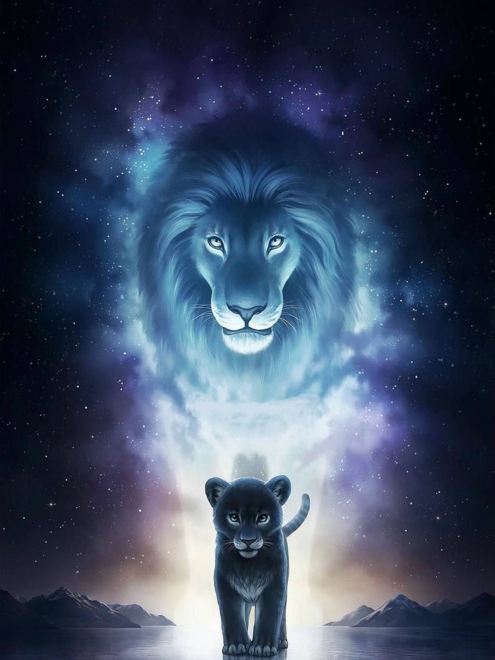 Galaxy Lion King -taide Taustakuvat