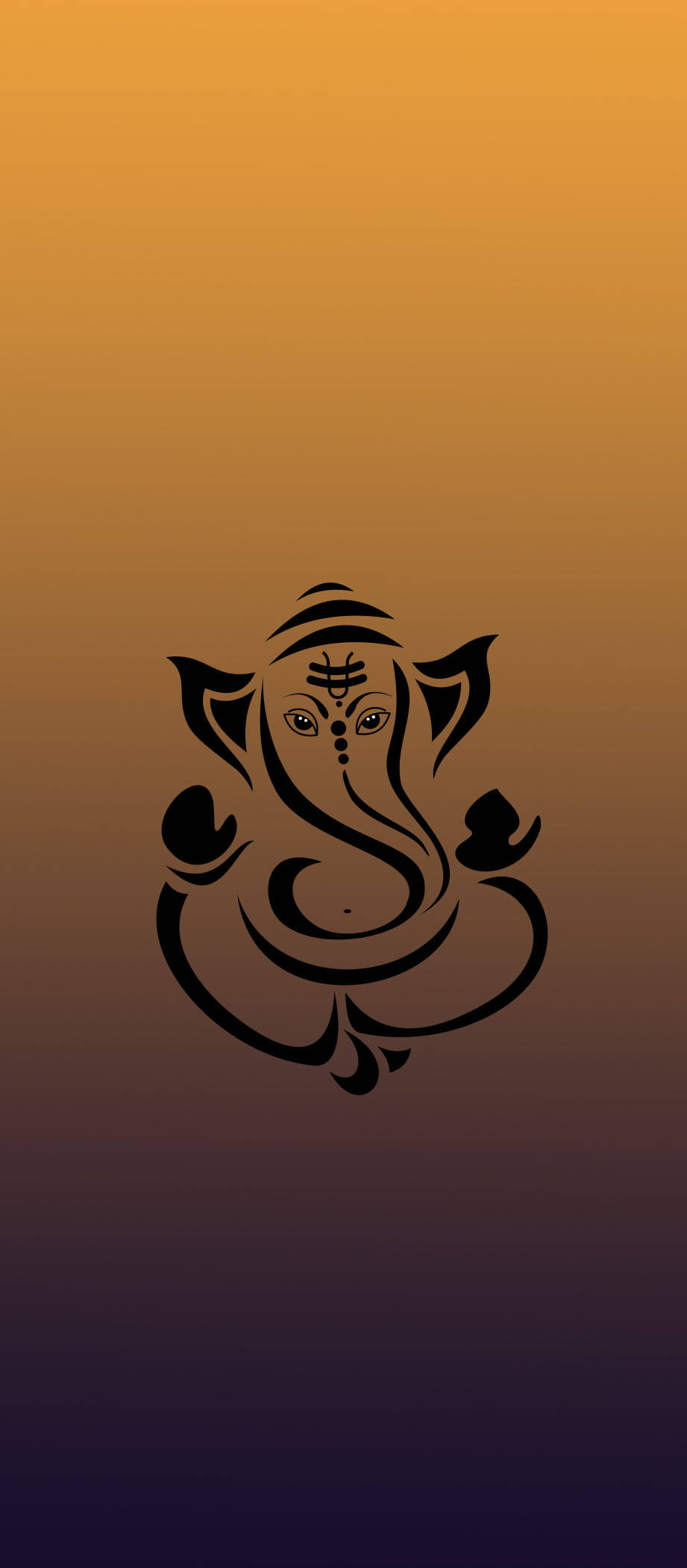 Ganesh Keltainen Musta Ombre iPhone Taustakuvat